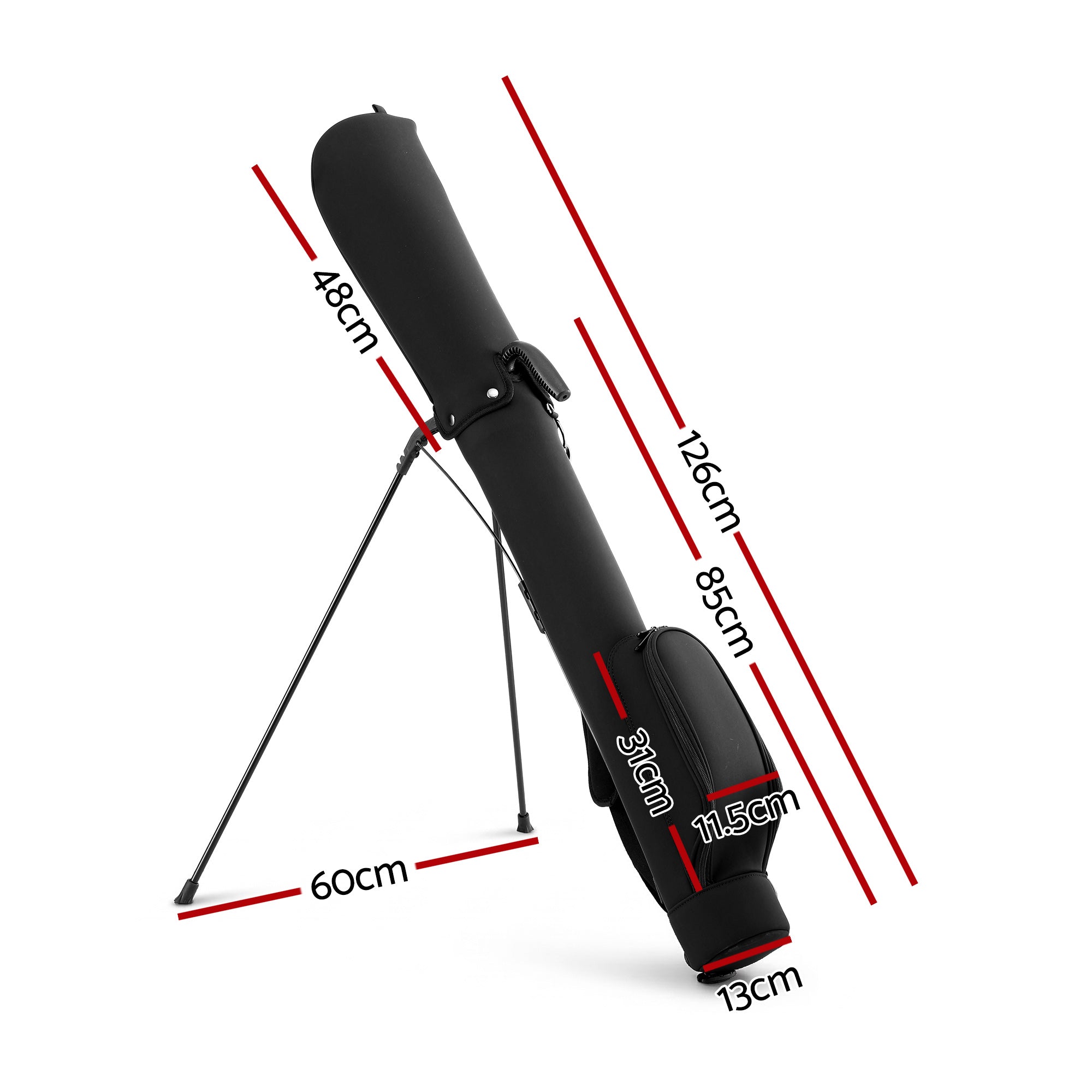 Everfit Golf Stand Bag Lightweight Sunday Pitch And Putt Bag Black-Sports & Fitness > Golf > Golf Accessories-PEROZ Accessories