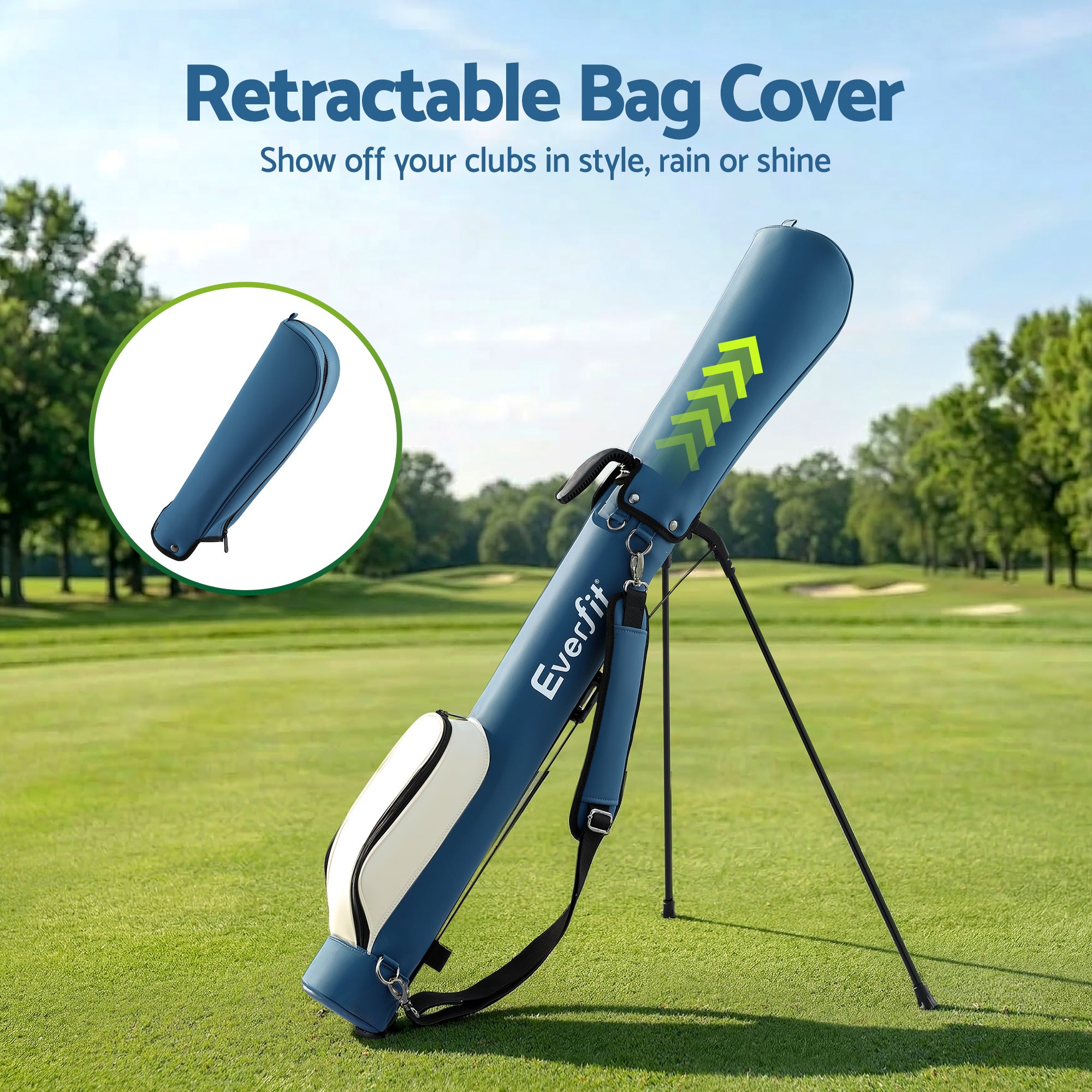 Everfit Golf Stand Bag Lightweight Sunday Pitch And Putt Bag Blue-Sports & Fitness > Golf > Golf Accessories-PEROZ Accessories