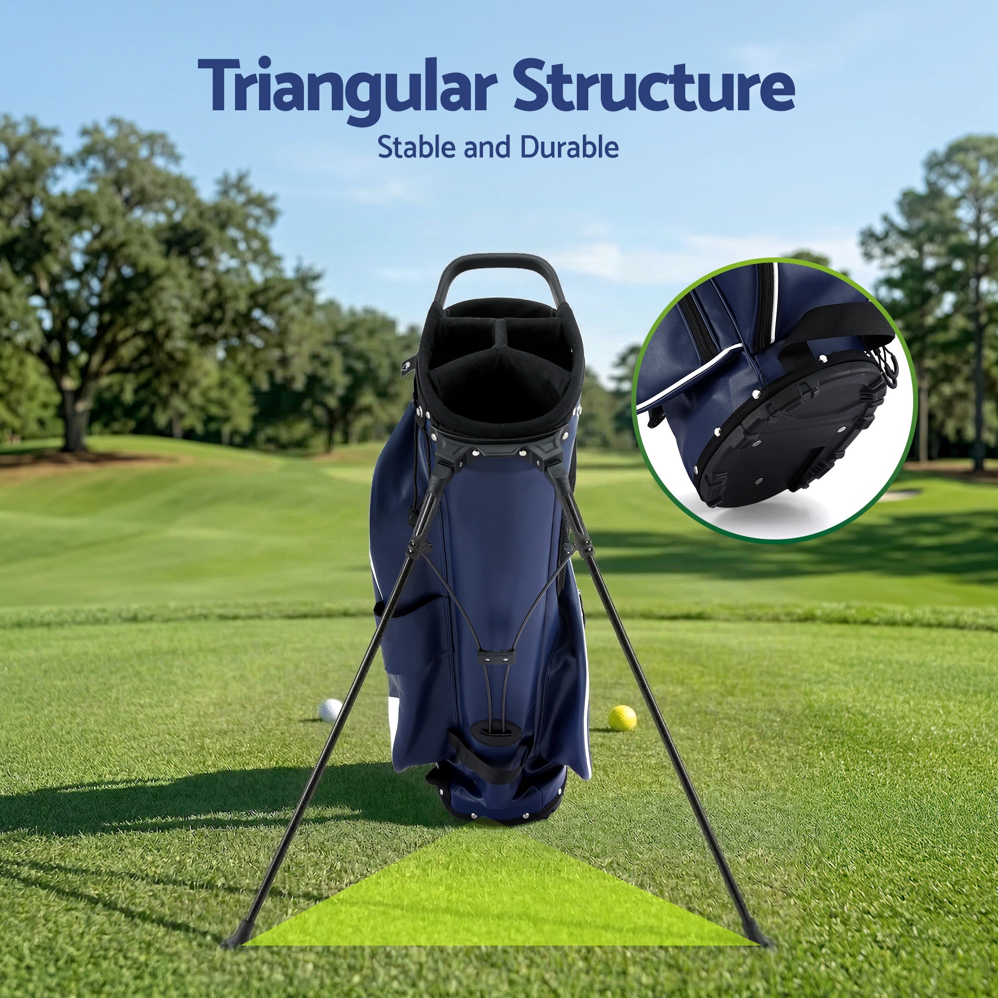 Everfit Golf Stand Bag Lightweight Carry Bag Dual Strap Club Divider Blue-Sports & Fitness > Golf > Golf Accessories-PEROZ Accessories