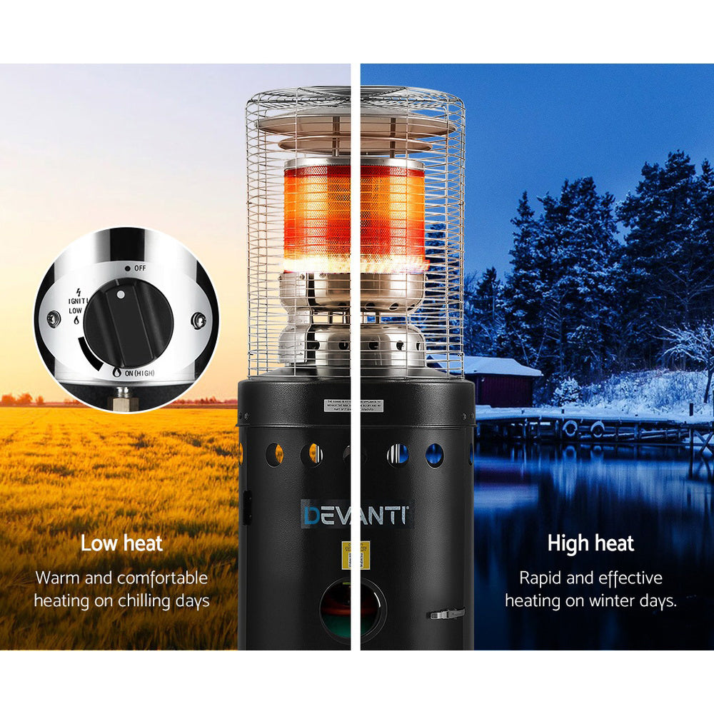 Devanti Outdoor Gas Patio Heater Black-Heaters-PEROZ Accessories