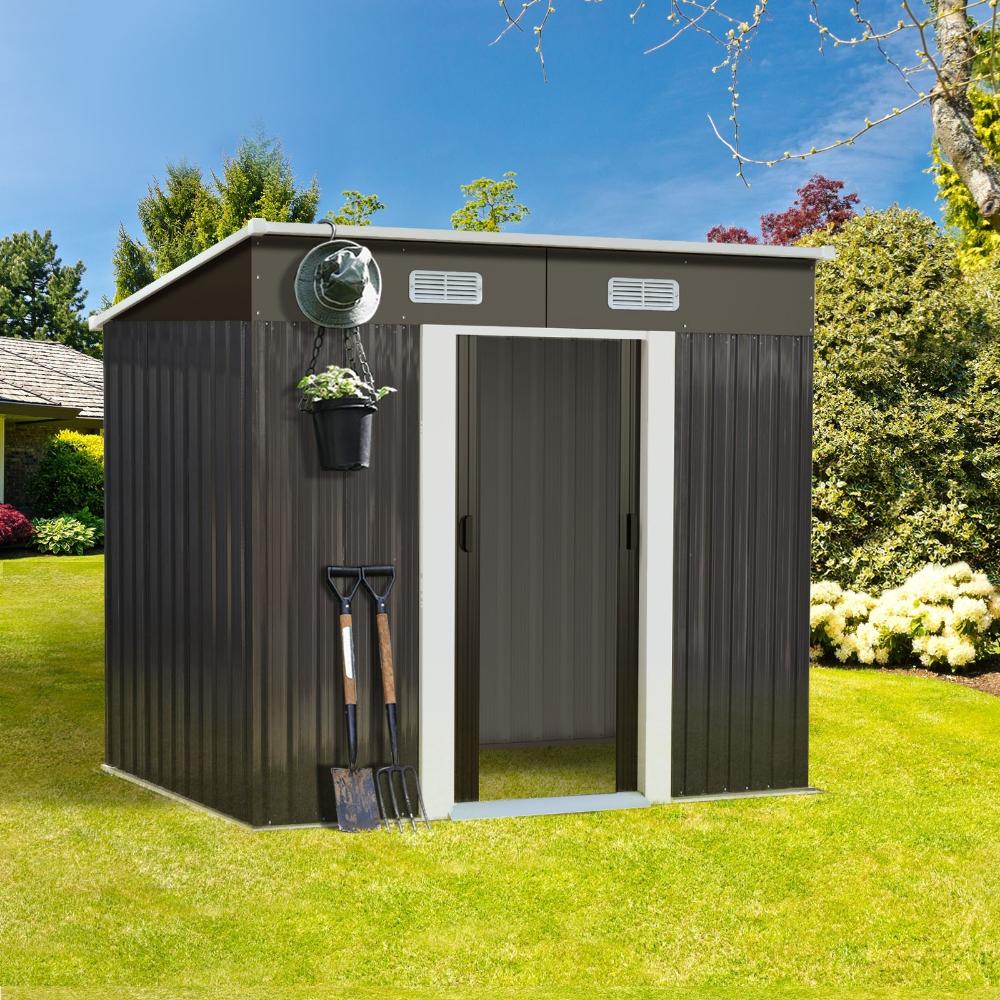Livsip Garden Shed Outdoor Storage Sheds 1.94x1.21M Workshop Cabin Metal House-Garden Sheds-PEROZ Accessories