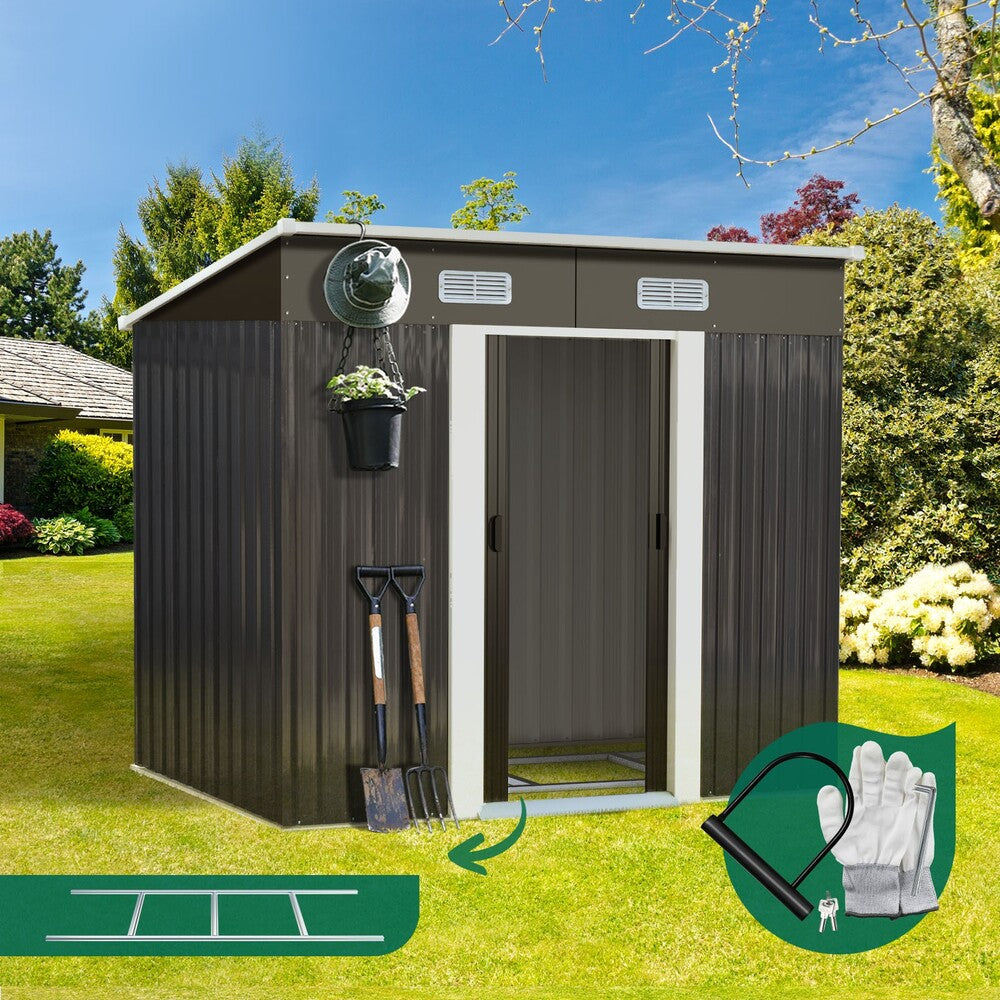 Livsip Garden Shed Outdoor Storage Sheds 1.94x1.21M Workshop Cabin Metal Base-Garden Sheds-PEROZ Accessories