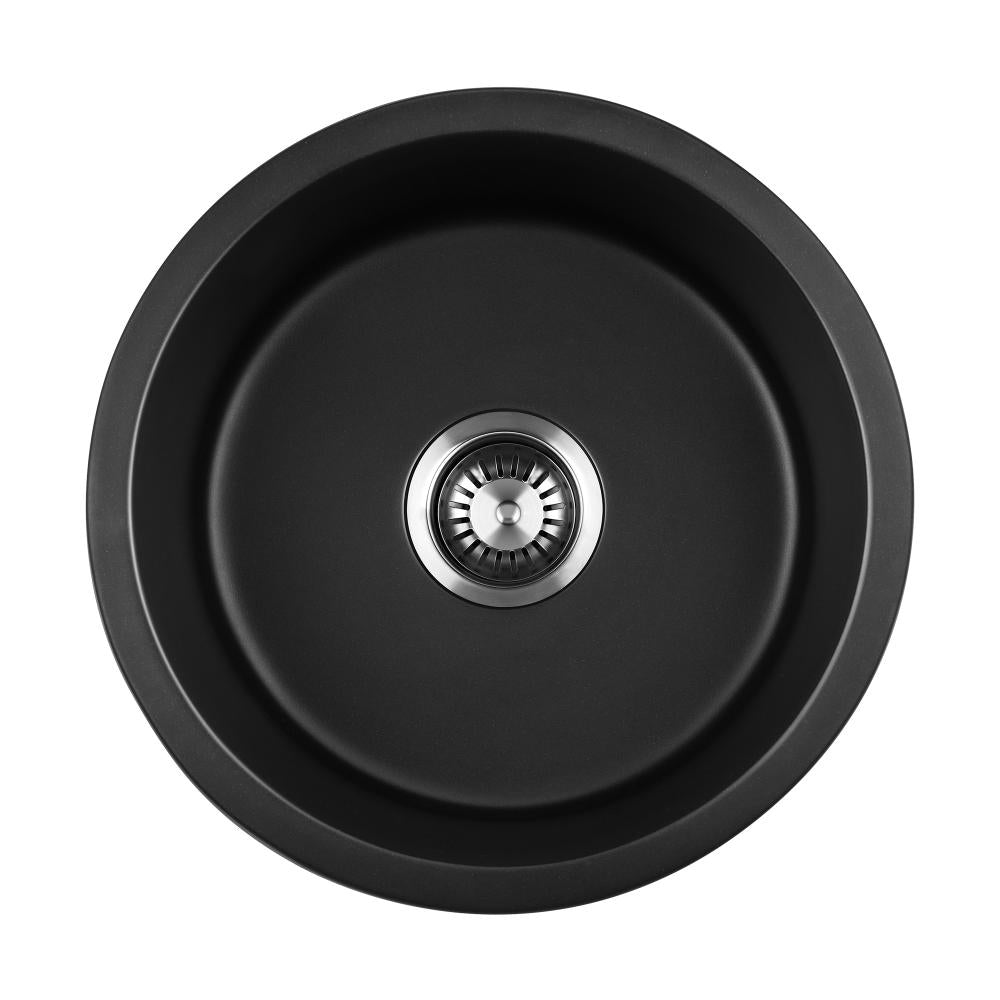 Welba Kitchen Sink Basin Stone Sink Bathroom Laundry Single Bowl 430mmx430mm-Kitchen Sinks-PEROZ Accessories