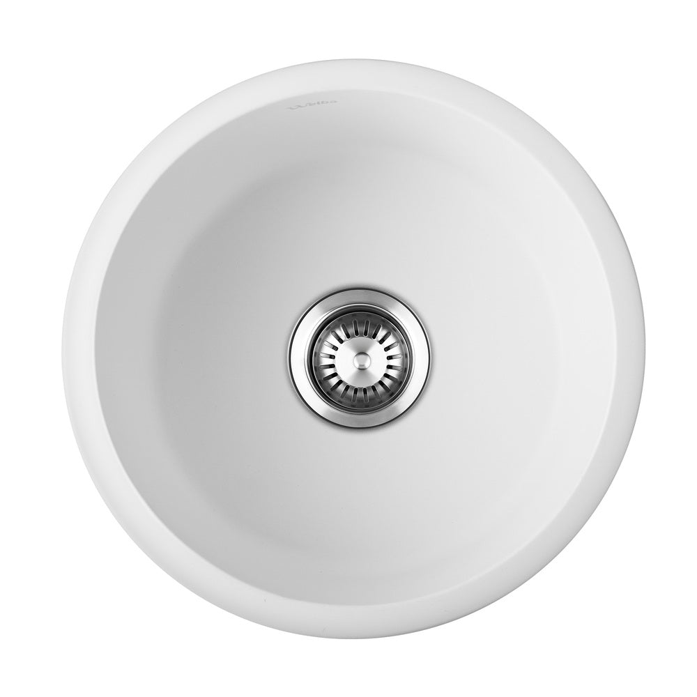 Welba Kitchen Sink Basin Stone Sink Bathroom Laundry Single Bowl 430mmx430mm WH-Kitchen Sinks-PEROZ Accessories