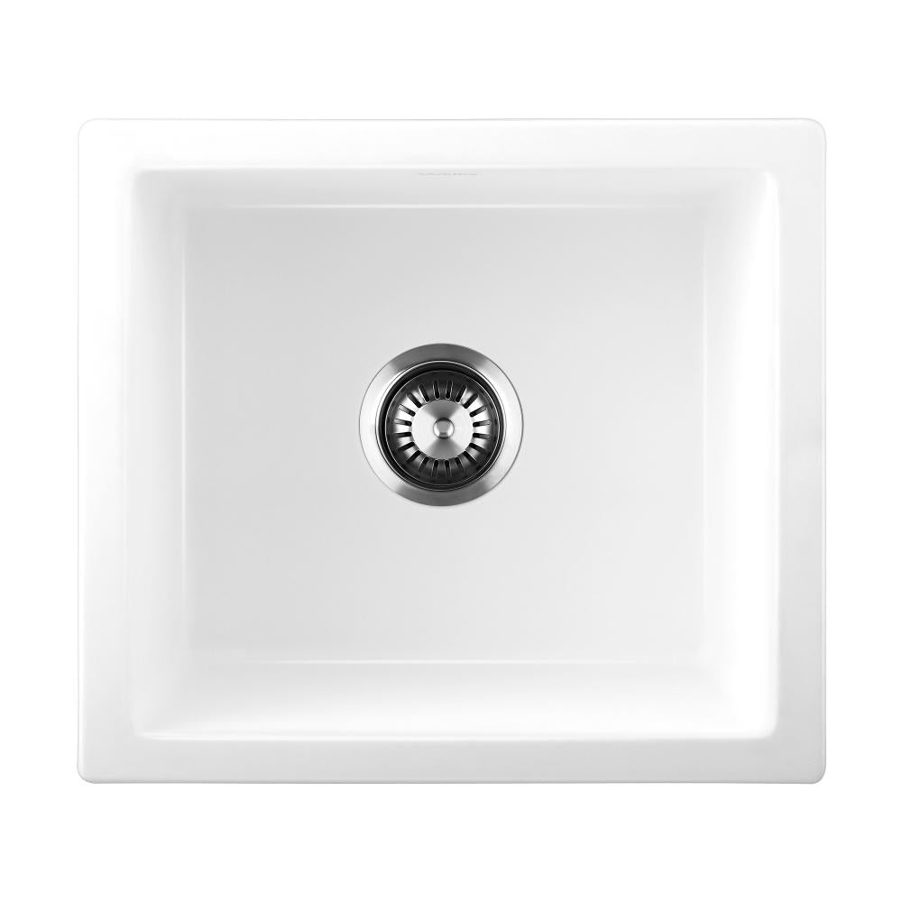 Welba Kitchen Sink Granite Stone Laundry Basin Under/Top Single Bowl 460x410mm-Kitchen Sinks-PEROZ Accessories