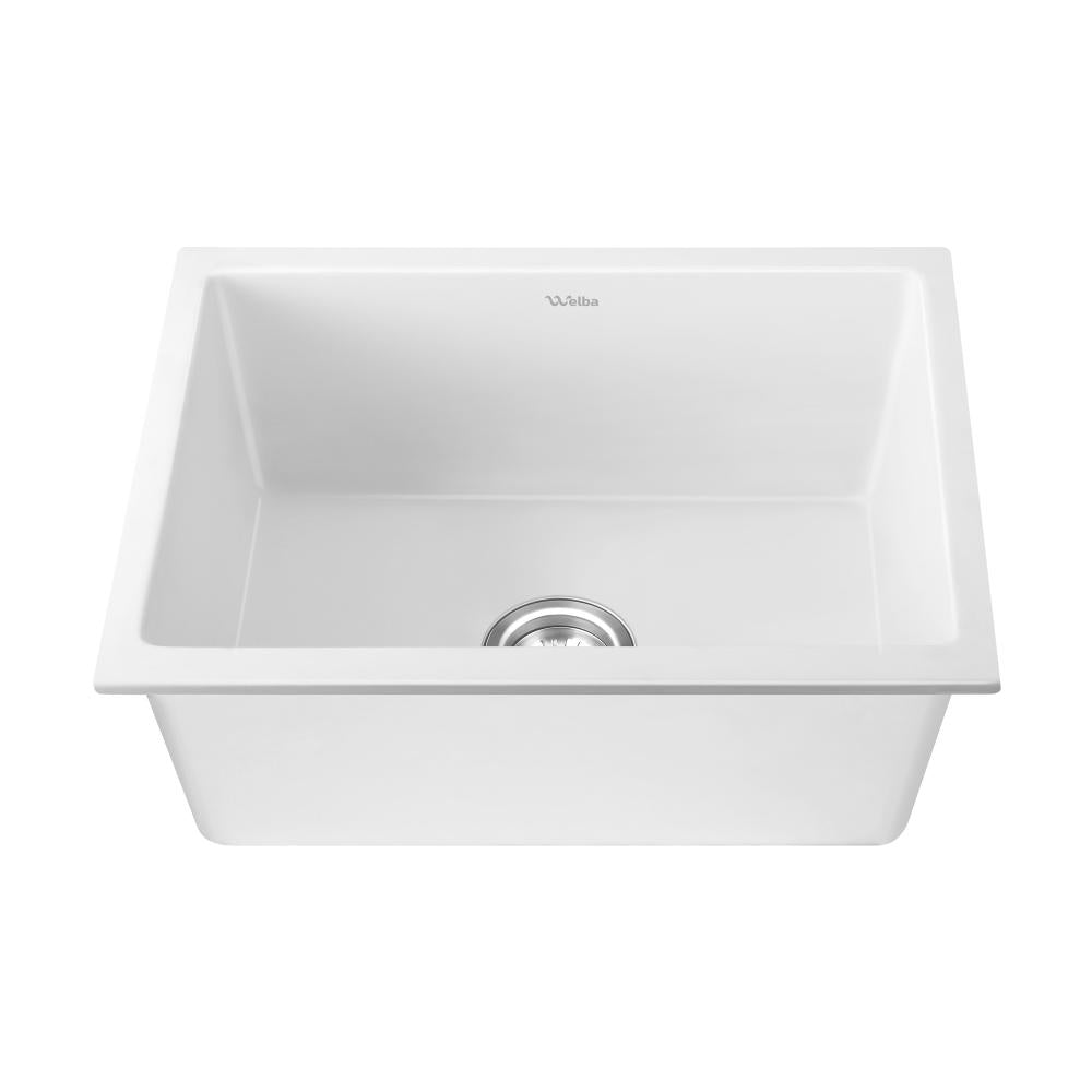 Welba Kitchen Sink Basin Stone Sink Bathroom Laundry Single Bowl 590mmx450mm WH-Kitchen Sinks-PEROZ Accessories
