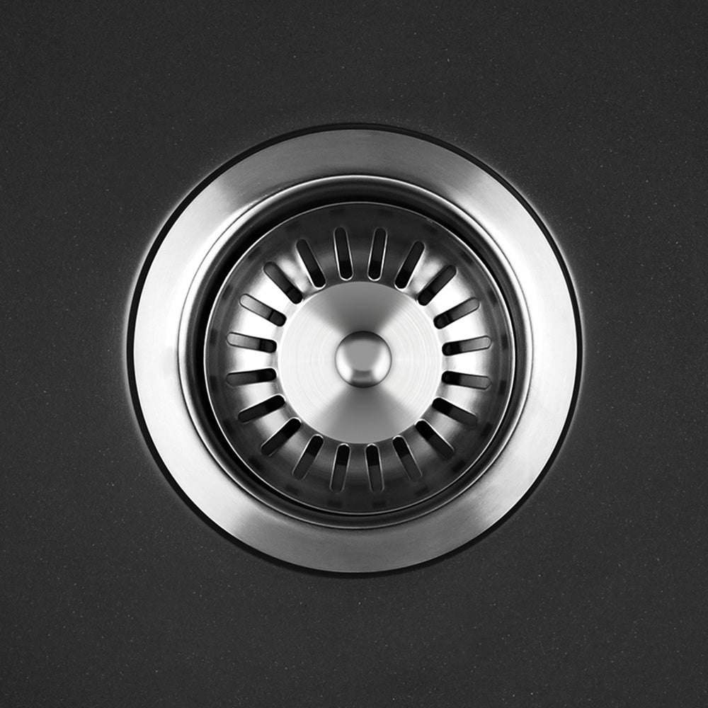 Welba Kitchen Sink 70x45cm Granite Stone Sink Laundry Basin Single Bowl Black-Granite Sink-PEROZ Accessories