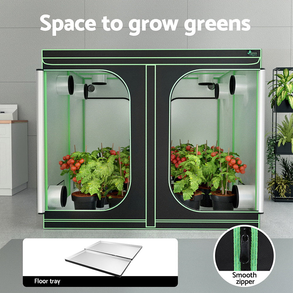 Greenfingers Grow Tent Kits 240x240x200cm Hydroponics Indoor Grow System Black-Home & Garden > Greenhouses > Greenhouses & Accessories-PEROZ Accessories