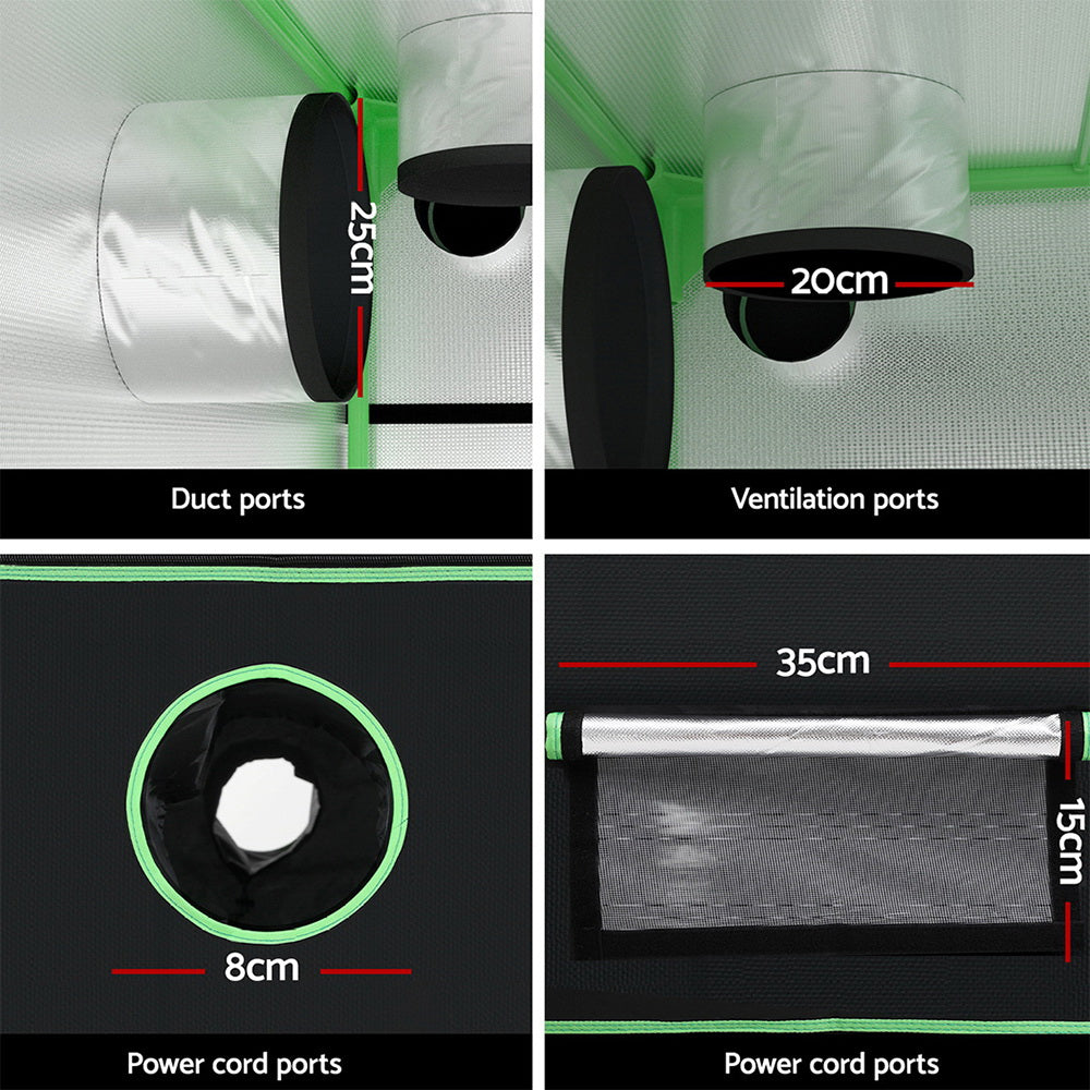 Greenfingers Grow Tent Kits 240x240x200cm Hydroponics Indoor Grow System Black-Home & Garden > Greenhouses > Greenhouses & Accessories-PEROZ Accessories