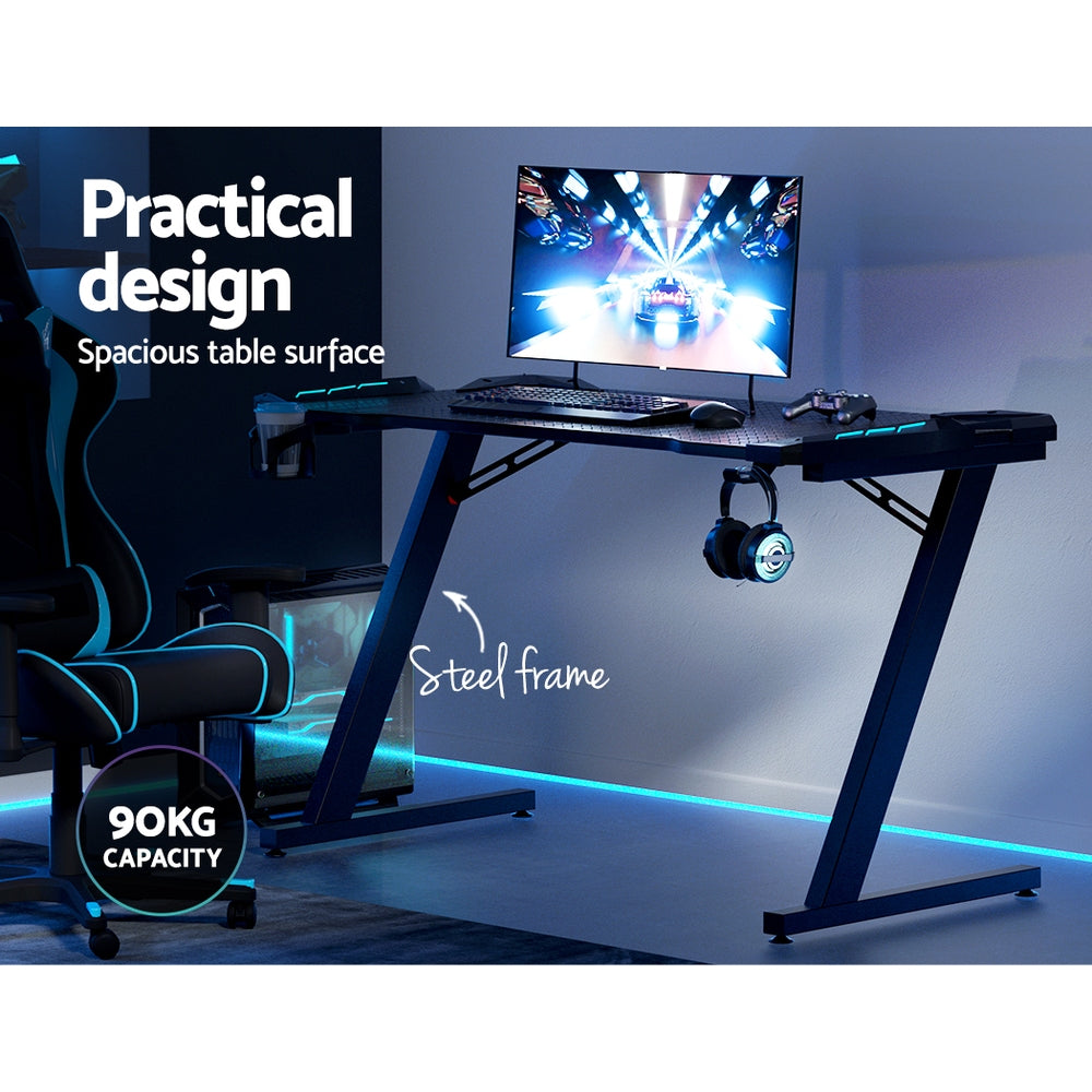 Artiss Gaming Desk Computer Desks LED Light 120CM-Furniture > Office-PEROZ Accessories
