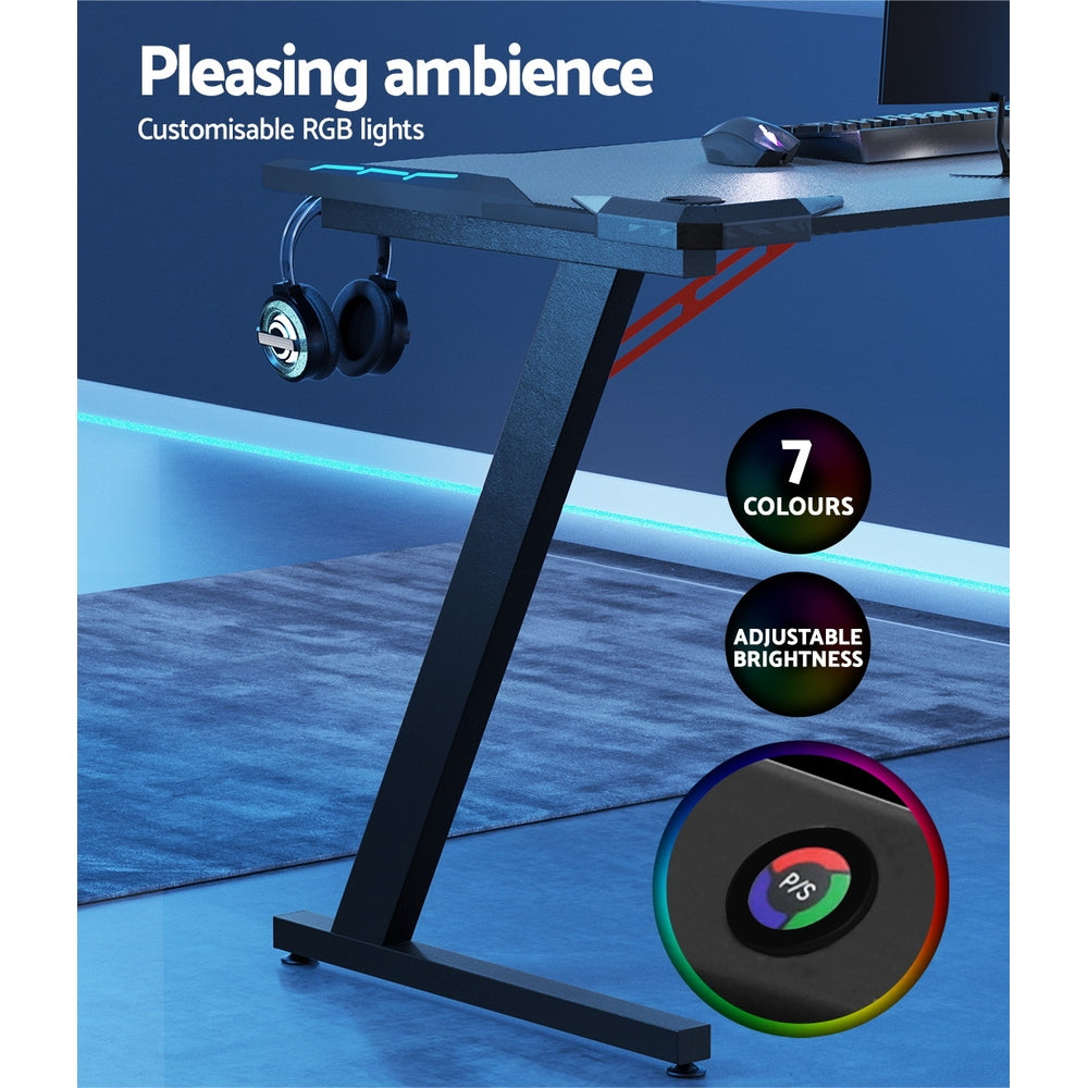 Artiss Gaming Desk Computer Desks LED Light 120CM-Furniture > Office-PEROZ Accessories