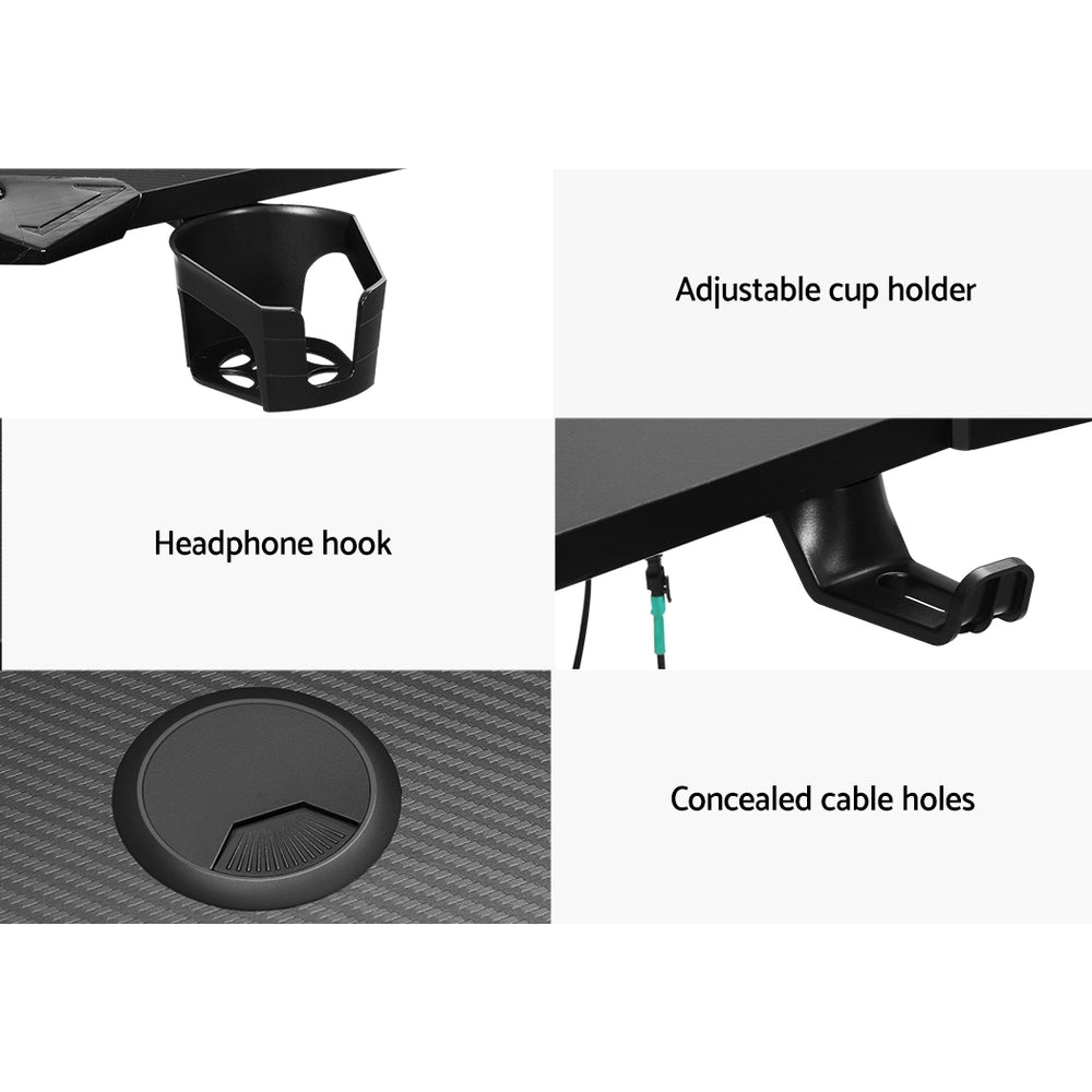 Artiss Gaming Desk Computer Desks LED Light 120CM-Furniture > Office-PEROZ Accessories