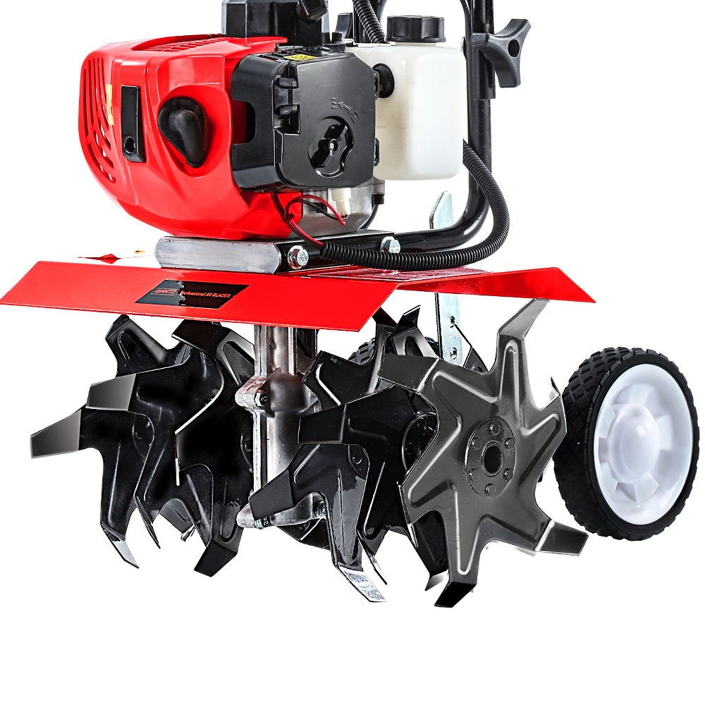 Giantz 65CC Tiller Rototiller Garden Cultivator 6 Blades Soil Power Rotary Hoe-Home & Garden > Garden Tools-PEROZ Accessories