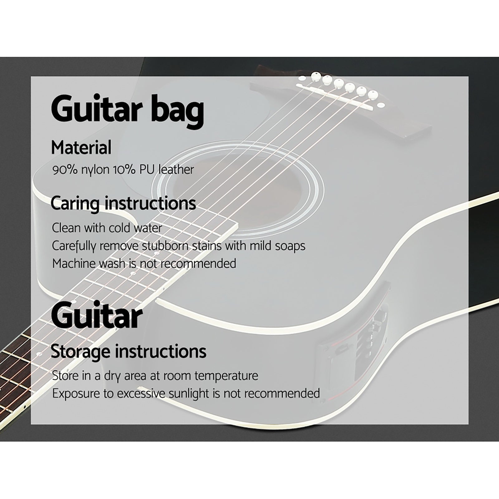 Alpha 41 Inch Acoustic Guitar Equaliser Electric Output Cutaway w/ Stand Black-Audio & Video > Musical Instrument & Accessories-PEROZ Accessories