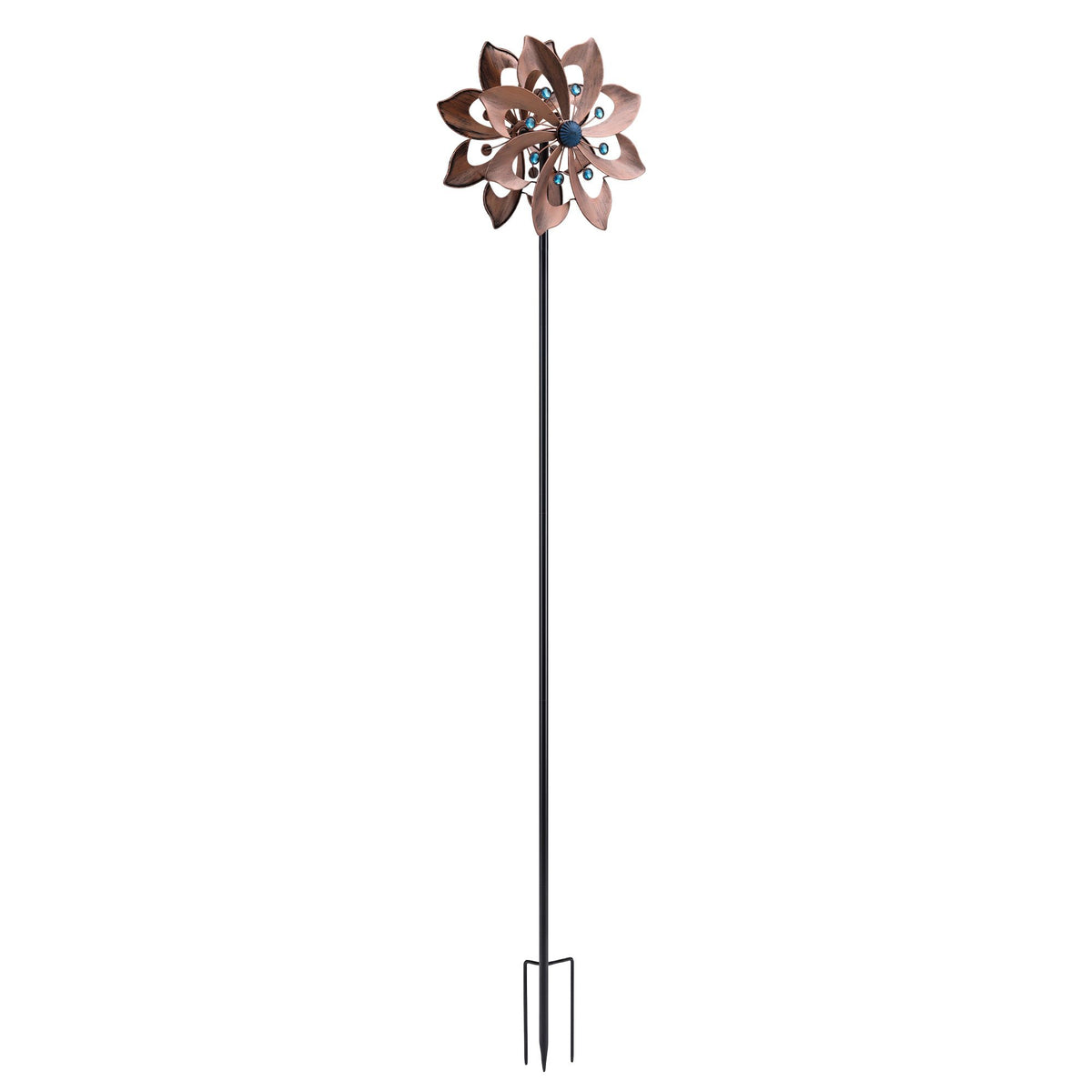 Gardeon Garden Windmill Double Layer Metal Wind Spinner 190cm Bronze-Home & Garden > Decor > Garden Ornaments-PEROZ Accessories