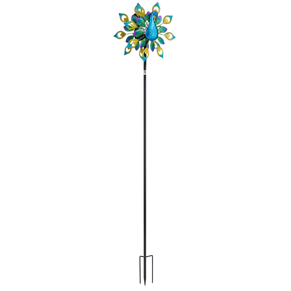 Gardeon Garden Windmill Solar Light Colorful Peacock Metal Spinner 190cm-Home & Garden > Decor > Garden Ornaments-PEROZ Accessories