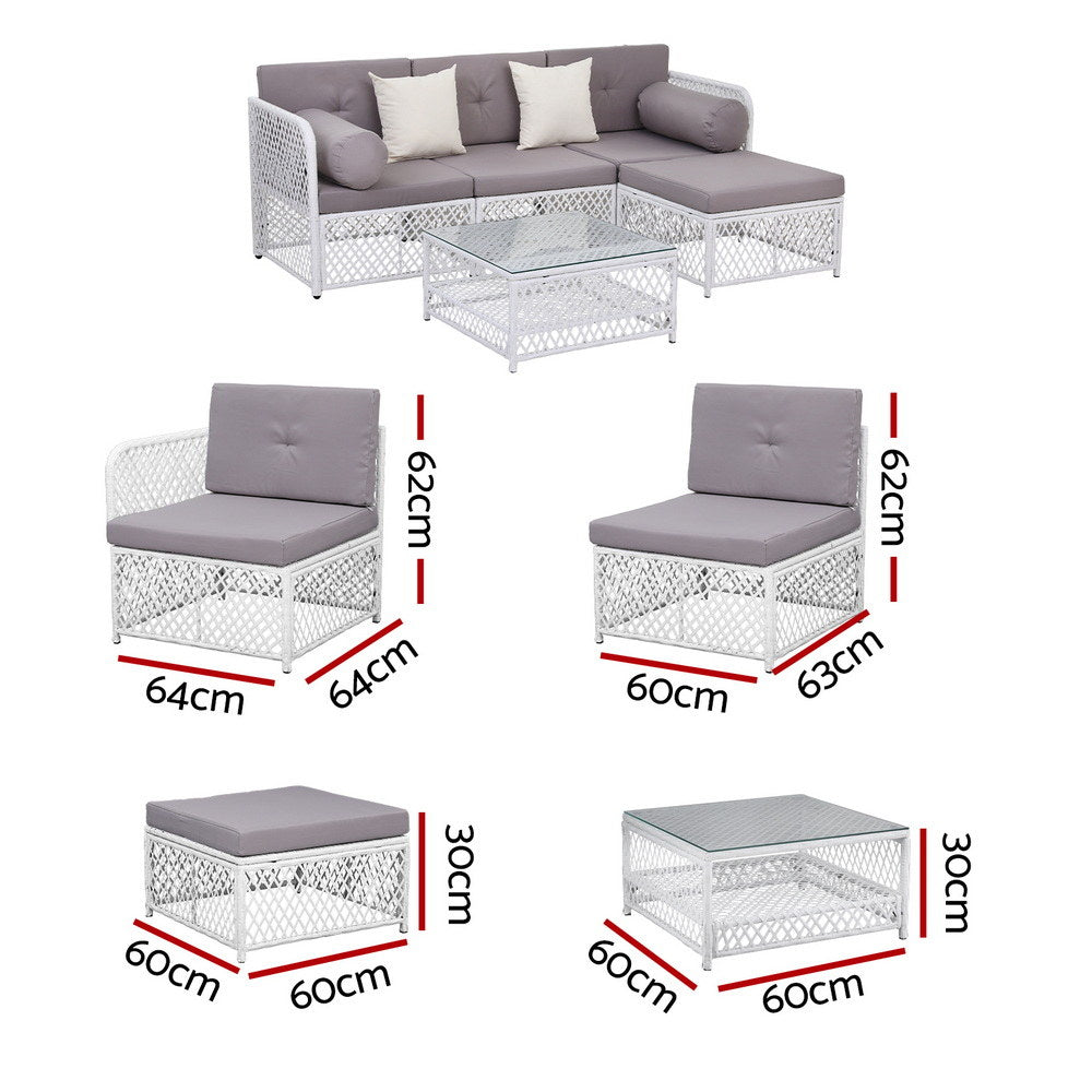 Gardeon 4 Seater Outdoor Sofa Set 5PCS Table Chair Set Garden Patio Furniture-Furniture > Outdoor > Outdoor Sofas & Lounge Sets-PEROZ Accessories