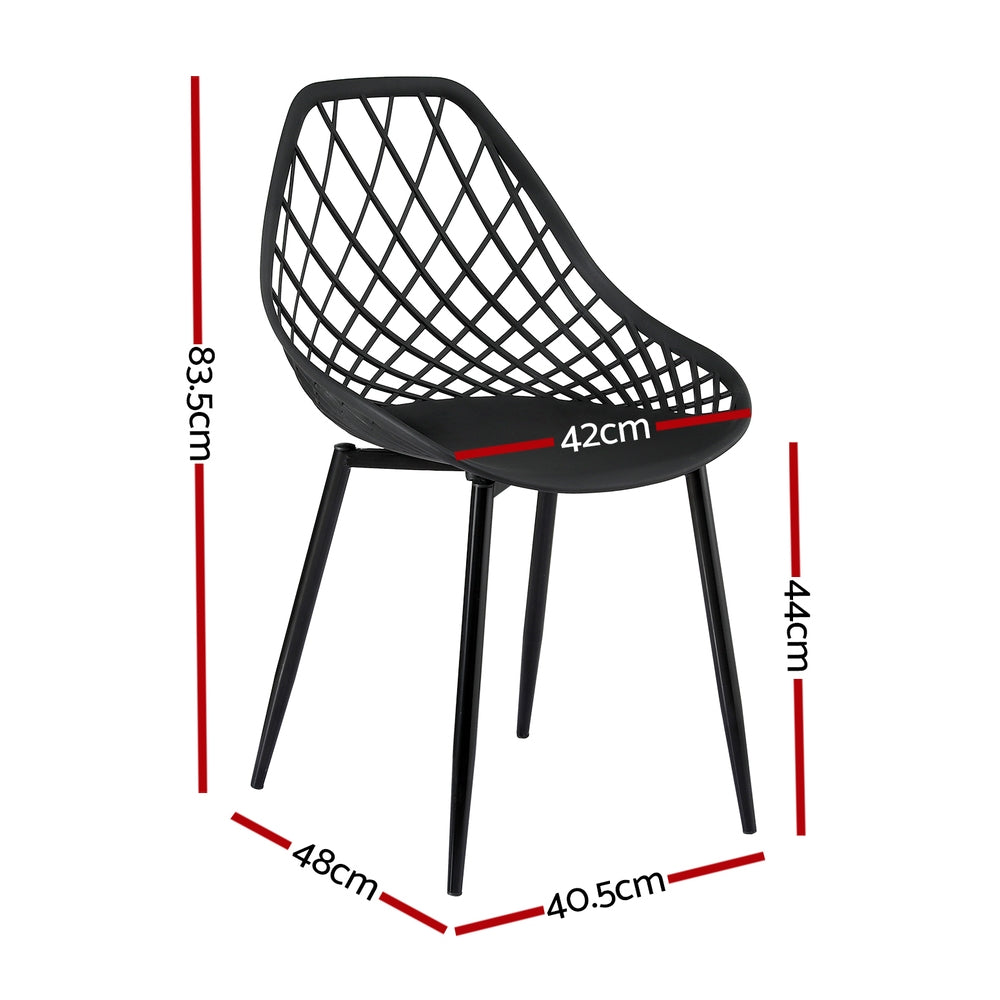 Gardeon 4PC Outdoor Dining Chairs PP Lounge Chair Patio Garden Furniture Black-Furniture > Outdoor > Outdoor Chairs-PEROZ Accessories