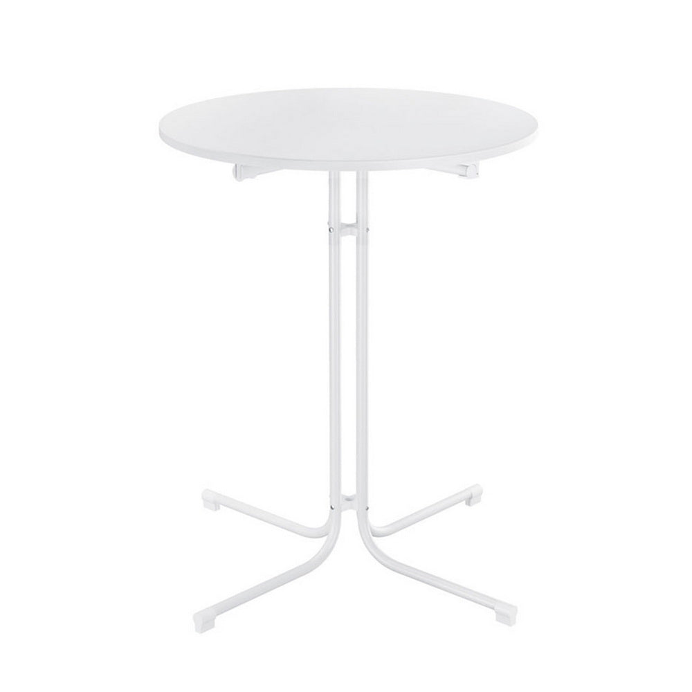Gardeon Outdoor Bar Table Round Folding Desk Top 109cm Patio Furniture White-Furniture > Bar Stools & Chairs > Table & Bar Stools-PEROZ Accessories