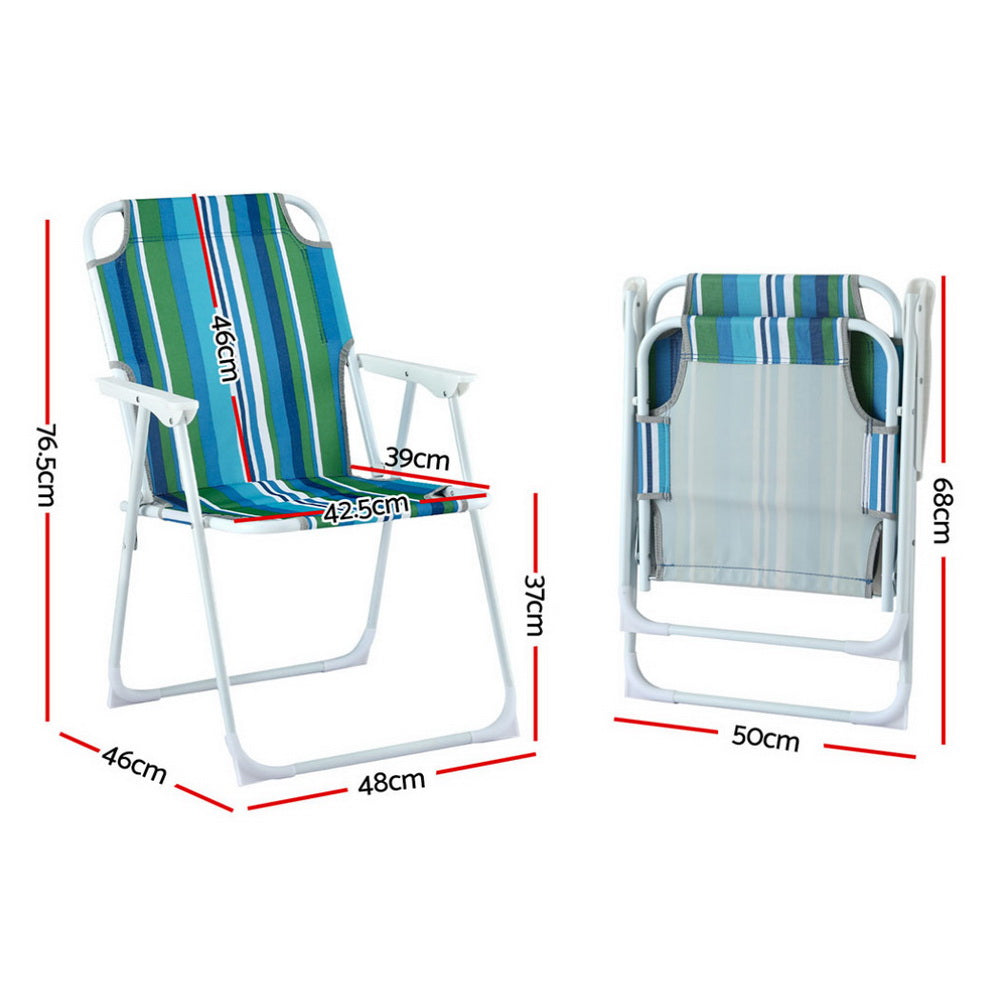 Gardeon Outdoor Chairs Folding Camping Chair Steel Portable Patio Furniture-Furniture > Outdoor > Outdoor Chairs-PEROZ Accessories