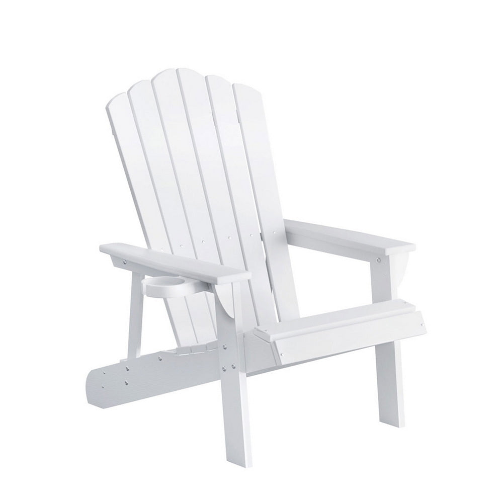 Gardeon Outdoor Chairs HDPE Adirondack Beach Chair Sun Lounge Patio Furniture Garden white-Furniture > Outdoor > Outdoor Chairs-PEROZ Accessories