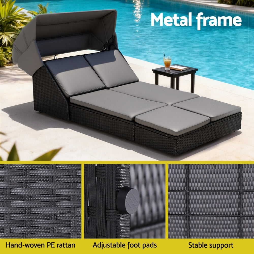 Gardeon Outdoor Day Bed Sun Lounge Setting Wicker Lounger Patio Furniture-Furniture > Sofas > Sofas & Sofa Beds-PEROZ Accessories