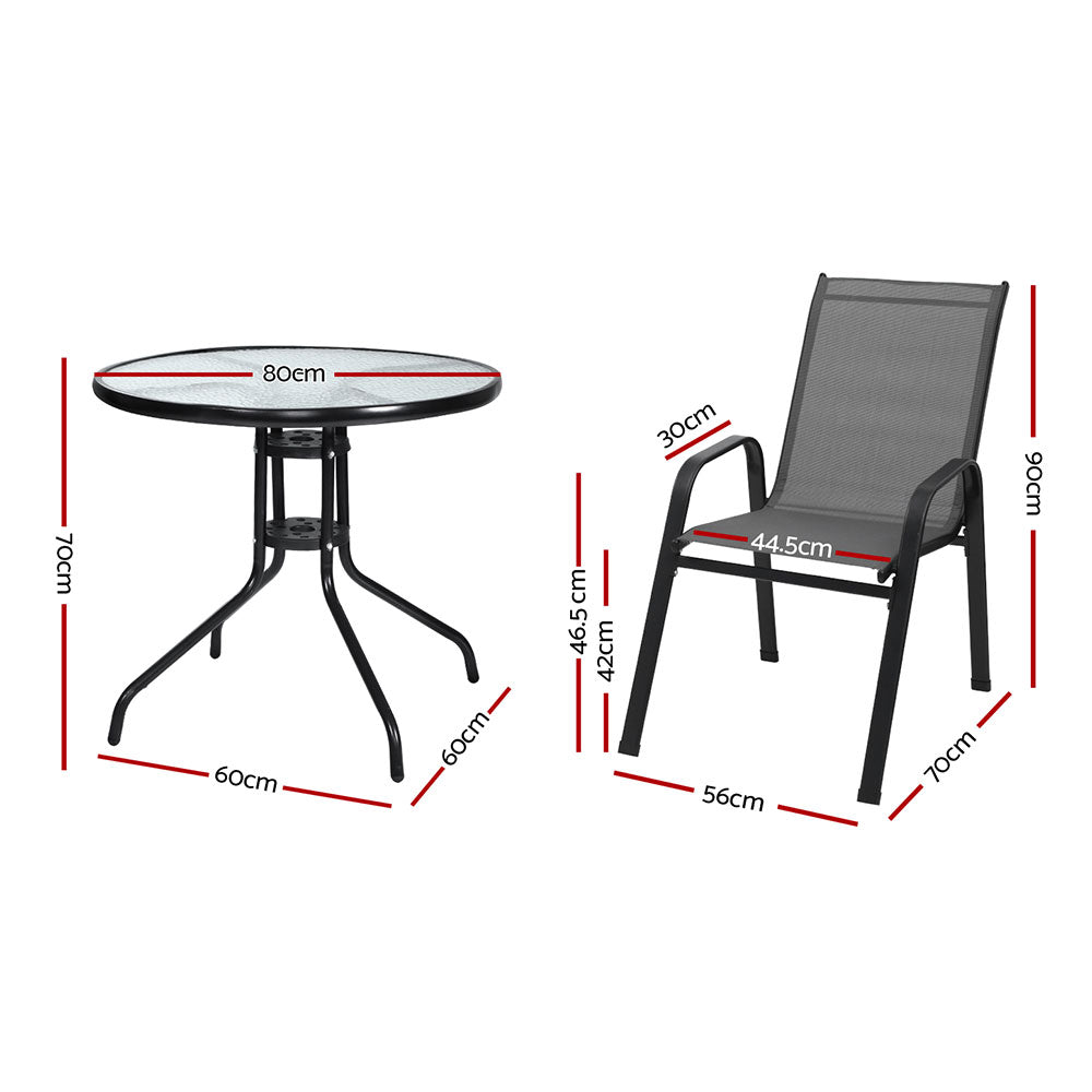 Gardeon Outdoor Dining Set Table and Chairs Patio Garden Furniture Bistro Set-Furniture > Outdoor > Outdoor Dining Sets-PEROZ Accessories