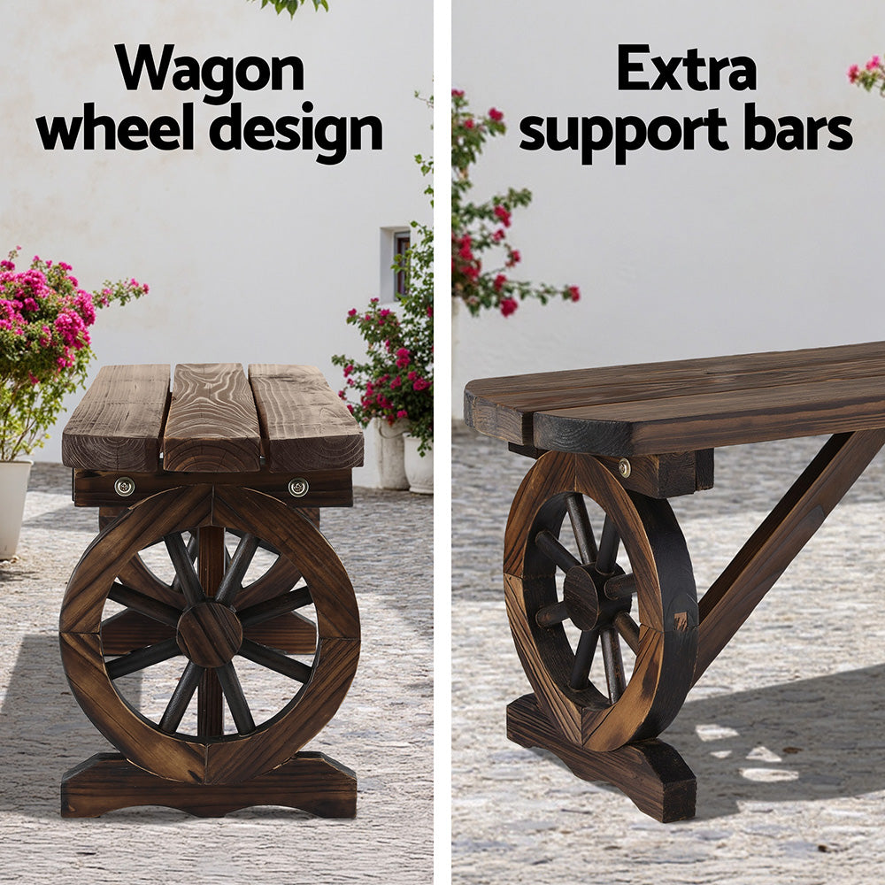 Gardeon Outdoor Garden Bench Seat Wooden Patio Furniture Wagon Dining Chair-Furniture > Outdoor > Outdoor Benches-PEROZ Accessories