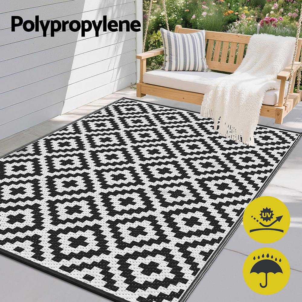 Gardeon Outdoor Rugs 120x180cm Large Carpet Reversible Area Mat PP Dual-Sided Patio Rug Cross-Home & Garden > Rugs > Outdoor Rugs-PEROZ Accessories
