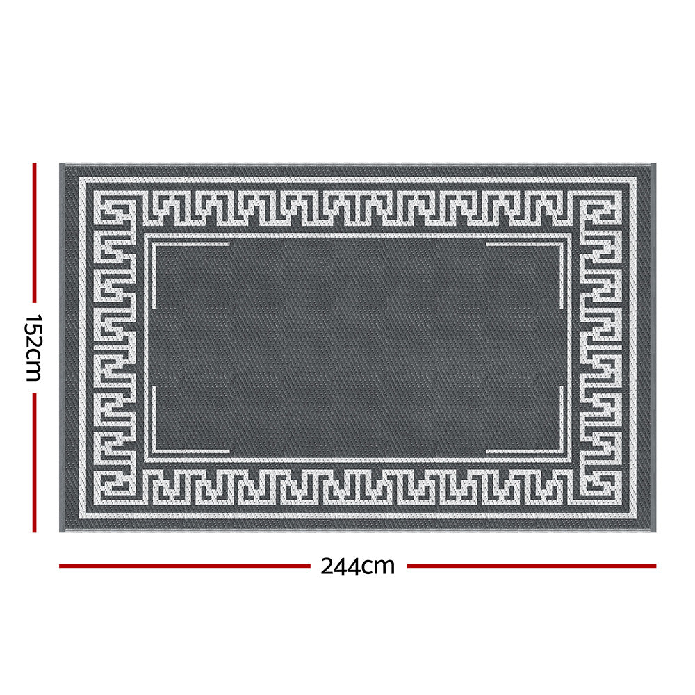 Gardeon Outdoor Rugs 152x244cm Large Carpet Reversible Area Mat PP Dual-Sided Patio Rug Greek Key-Home & Garden > Rugs > Outdoor Rugs-PEROZ Accessories