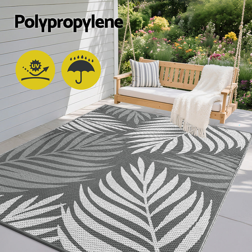 Gardeon Outdoor Rugs 152x244cm Large Carpet Reversible Area Mat PP Dual-Sided Patio Rug Leaf-Home & Garden > Rugs > Outdoor Rugs-PEROZ Accessories
