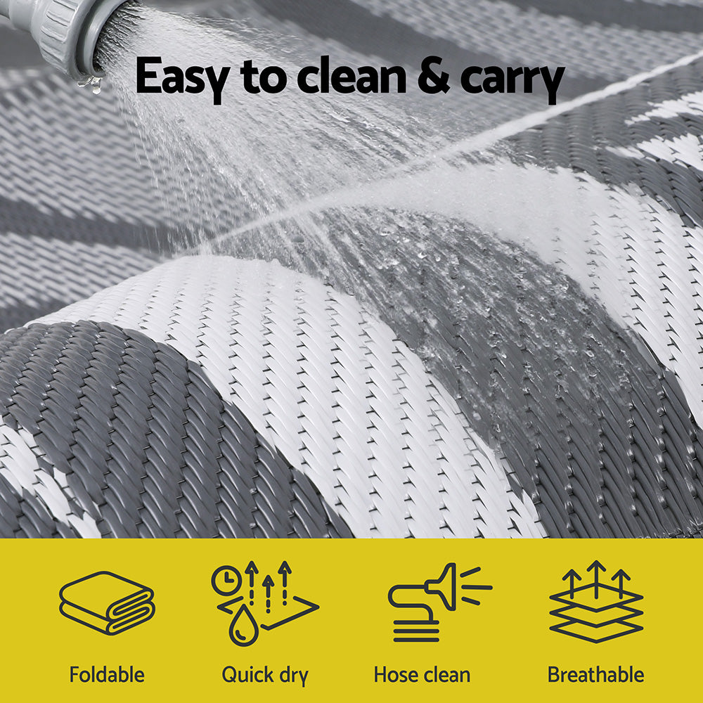 Gardeon Outdoor Rugs 152x244cm Large Carpet Reversible Area Mat PP Dual-Sided Patio Rug Leaf-Home & Garden > Rugs > Outdoor Rugs-PEROZ Accessories