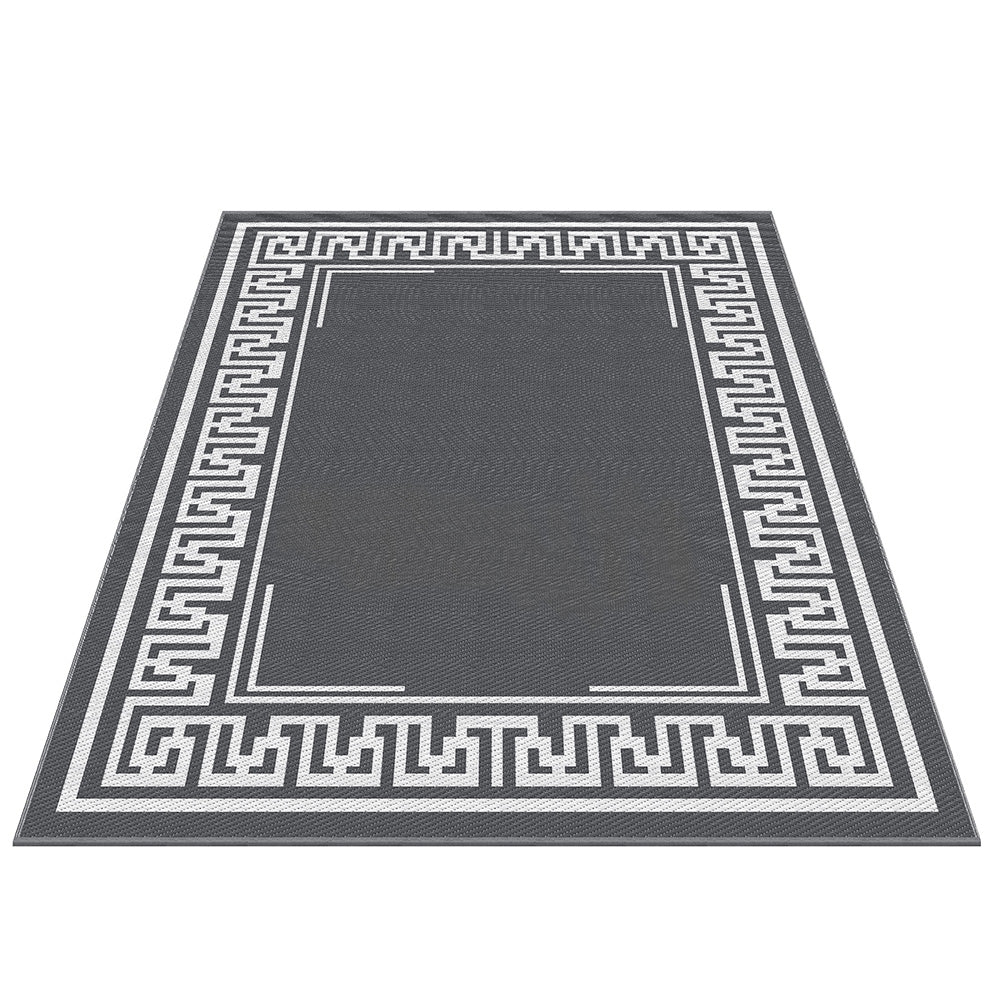 Gardeon Outdoor Rugs 274x366cm Large Carpet Reversible Area Mat PP Dual-Sided Patio Rug Greek Key-Home & Garden > Rugs > Outdoor Rugs-PEROZ Accessories