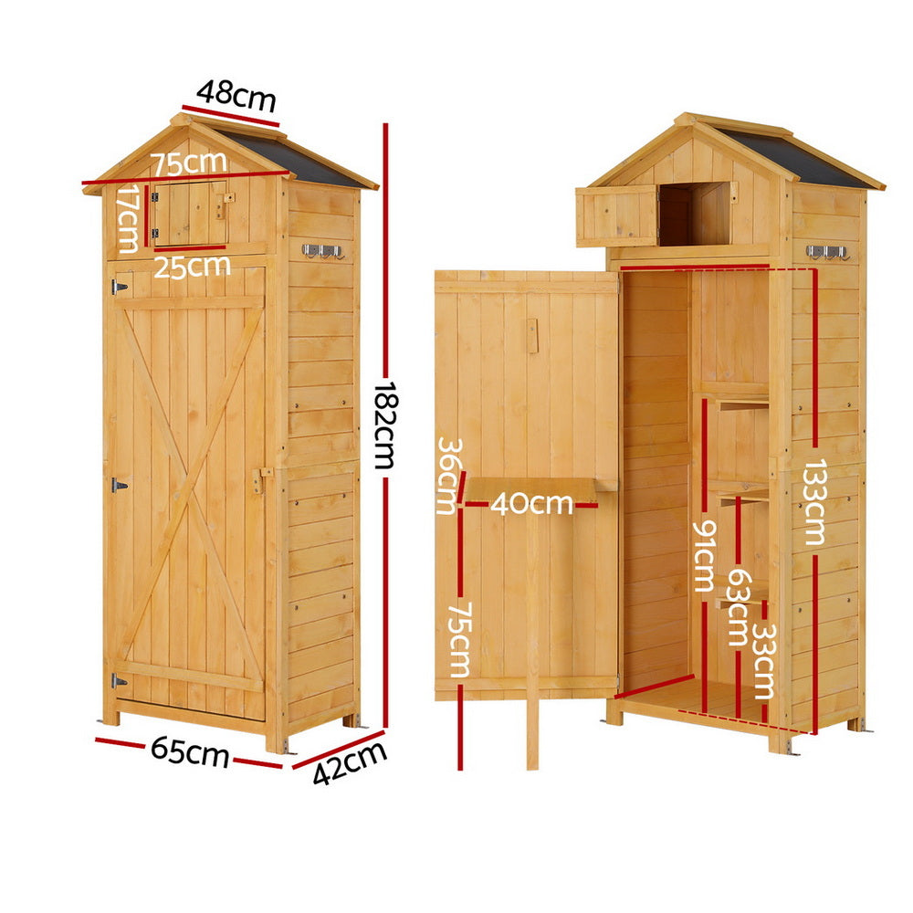 Gardeon Outdoor Storage Cabinet Cupboard Folding Table Tool Organizer Shed Adjustable-Furniture > Office > Storage Cabinets-PEROZ Accessories