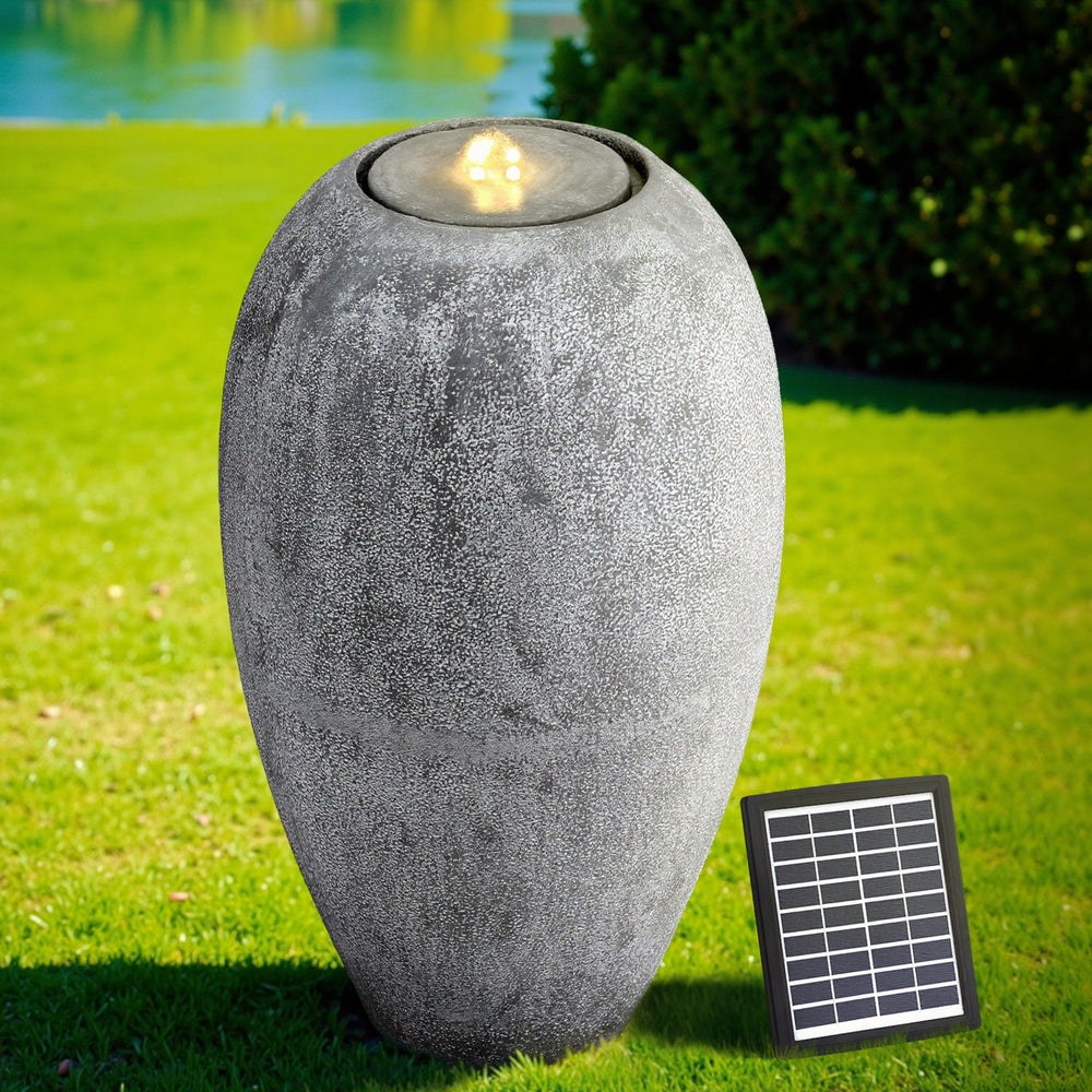 Gardeon Solar Fountain Water Feature Outdoor Fountain LED Lights Beige-Home & Garden > Fountains > Fountain & Ponds Accessories-PEROZ Accessories