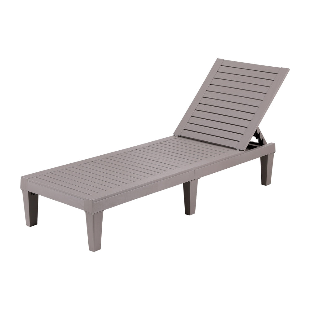 Gardeon Sun Lounge Adjustable Recliner Patio Outdoor Furniture Lightweight Grey-Furniture > Outdoor > Outdoor Sofas & Lounge Sets-PEROZ Accessories