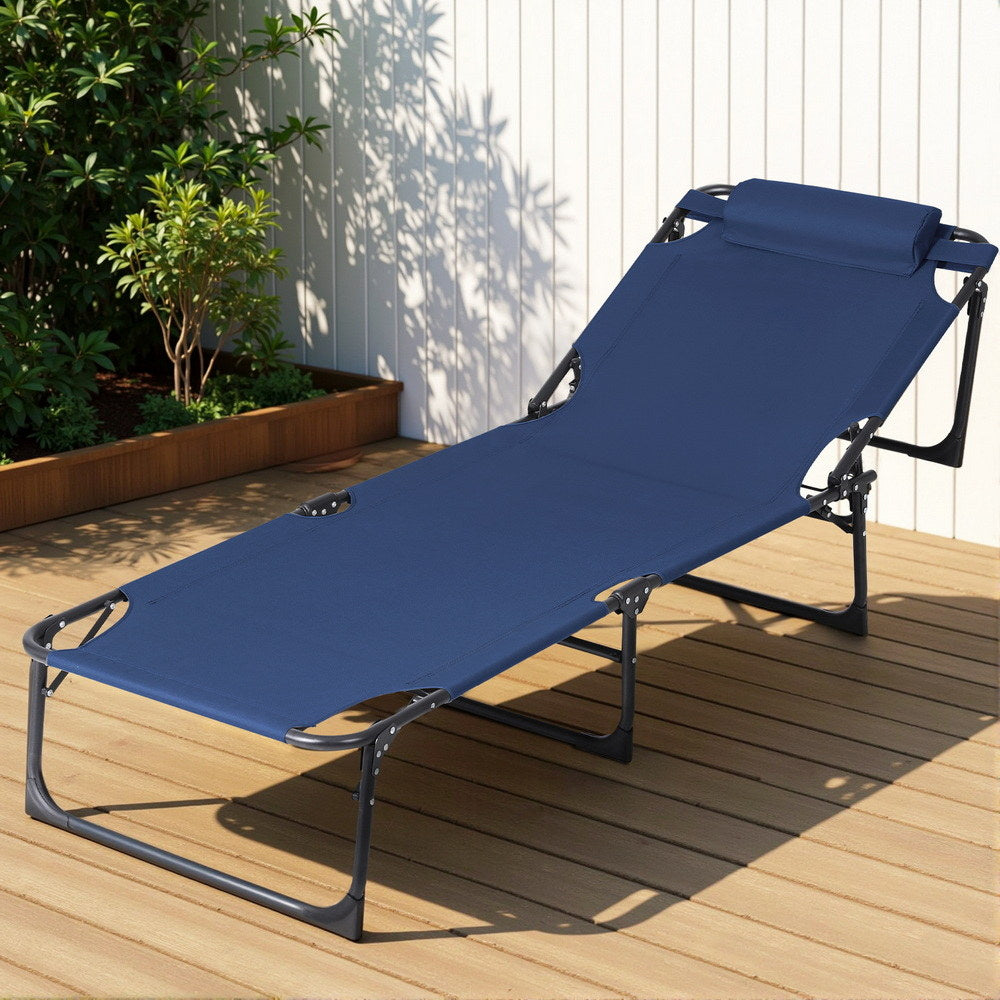 Gardeon Sun Lounger Folding Lounge Beach Chair Patio Outdoor Furniture-Furniture > Outdoor > Outdoor Chairs-PEROZ Accessories