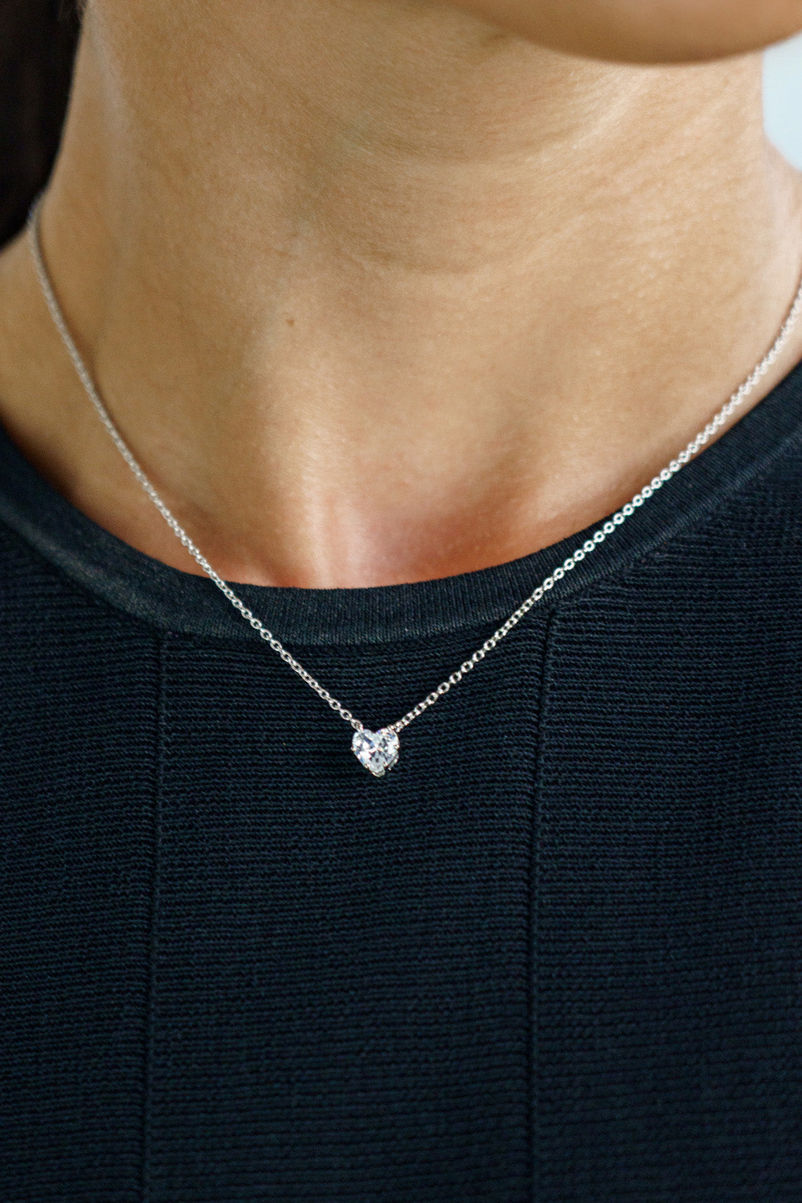 GEORGINI MIDNIGHT VELVET BABY HEART NECKLACE SILVER-PEROZ Accessories