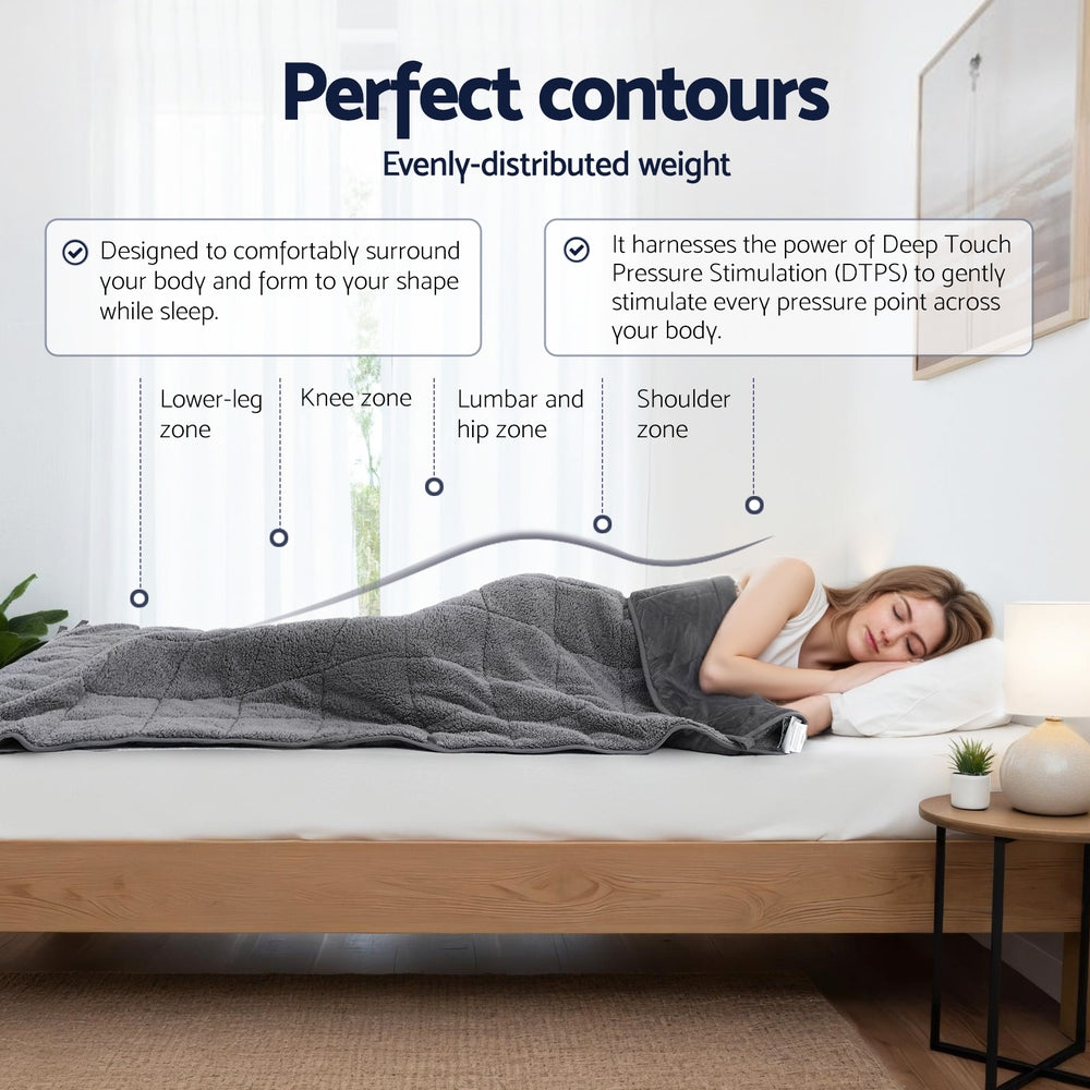 Giselle 11KG Weighted Blanket Adults Kid Anti Anxiety Gravity Blankets Sherpa Fleece-Home & Garden > Bedding > Blankets & Throws-PEROZ Accessories