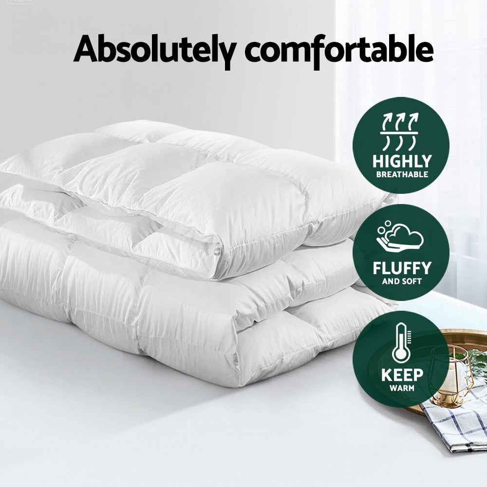 Giselle Bedding 700GSM Duck Down Feather Quilt Duvet Doona Winter Blanket Double-Home & Garden > Bedding > Quilts & Duvets-PEROZ Accessories