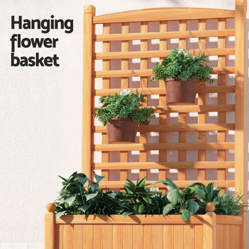 Green Fingers 2X Garden Bed Wooden 64x35x115cm Planter Raised Box Container Trellis-Home & Garden > Garden Beds > Garden Beds & Planters-PEROZ Accessories