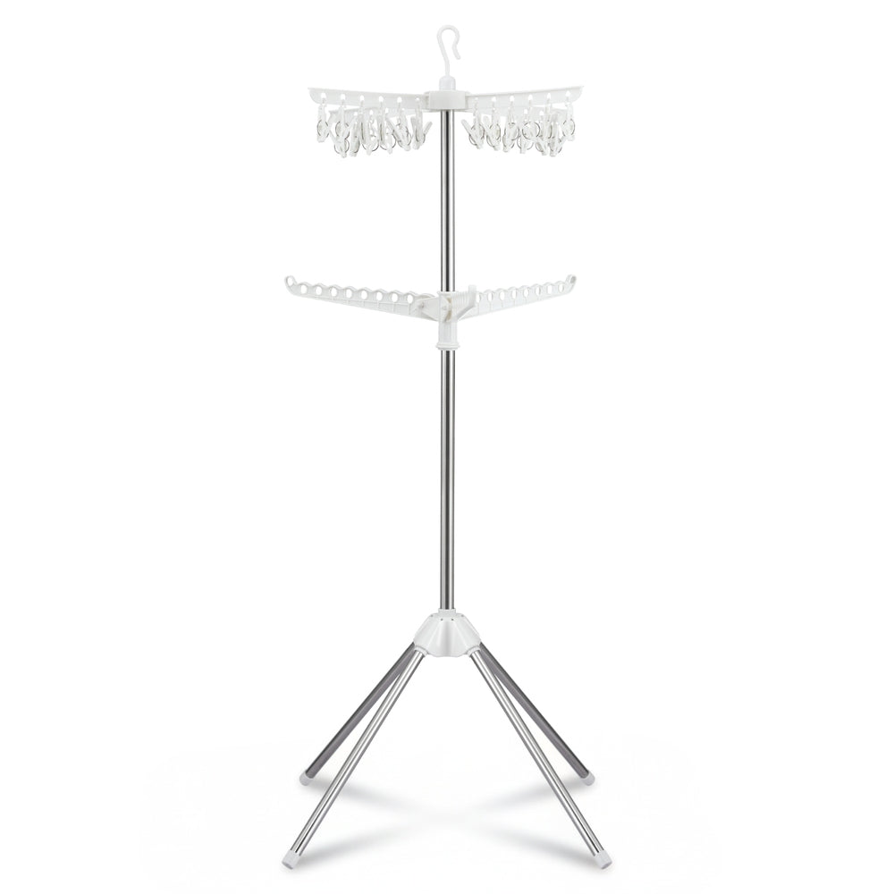 Artiss Clothes Rack Airer 2 Tier Rotatable Hanger Foldable-Furniture > Living Room > Coat Racks-PEROZ Accessories