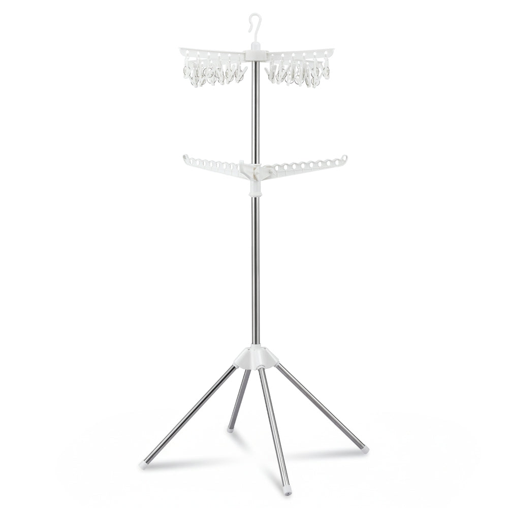 Artiss Clothes Rack Airer 2 Tier Rotatable Hanger Foldable-Furniture > Living Room > Coat Racks-PEROZ Accessories