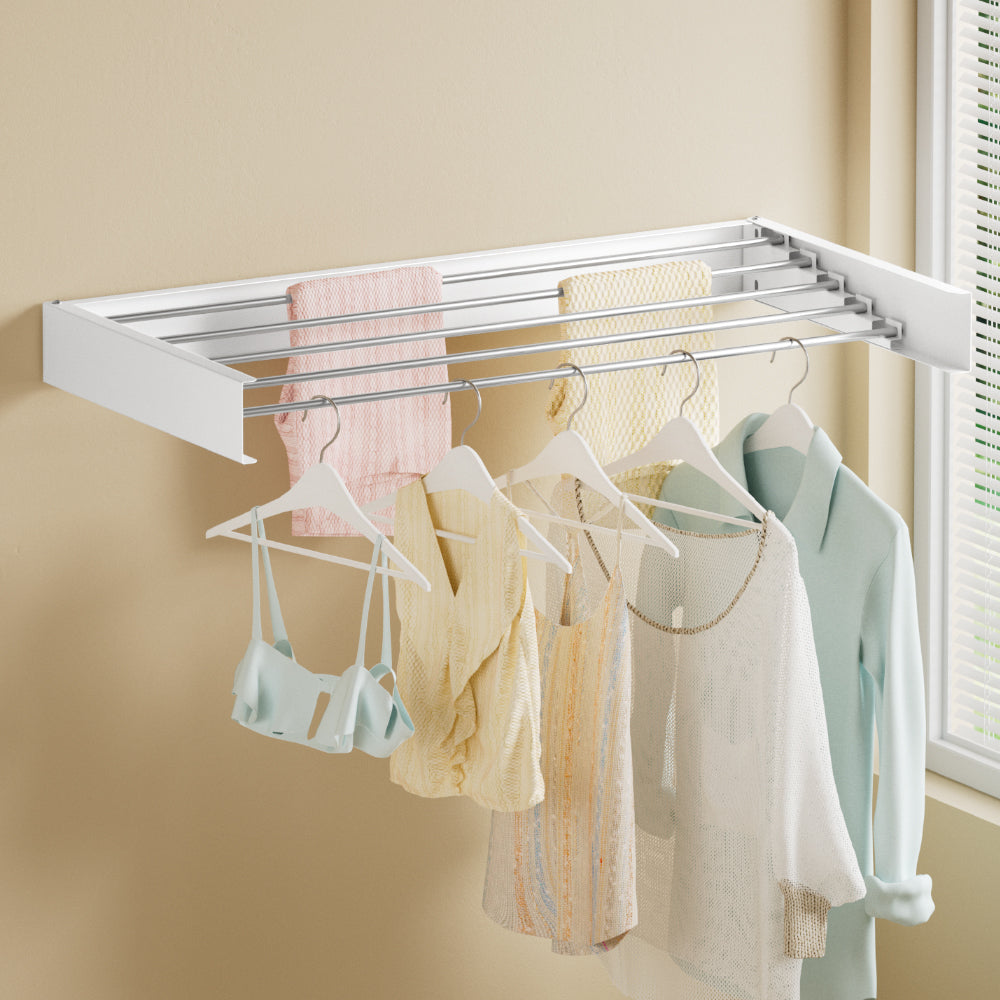 Artiss Clothes Rack Wall Mounted Airer Foldable White-Furniture > Living Room > Coat Racks-PEROZ Accessories