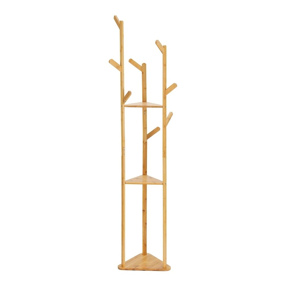 Artiss 2X Clothes Rack Airer Coat Stand 9 Hooks Bamboo-Furniture > Living Room > Coat Racks-PEROZ Accessories