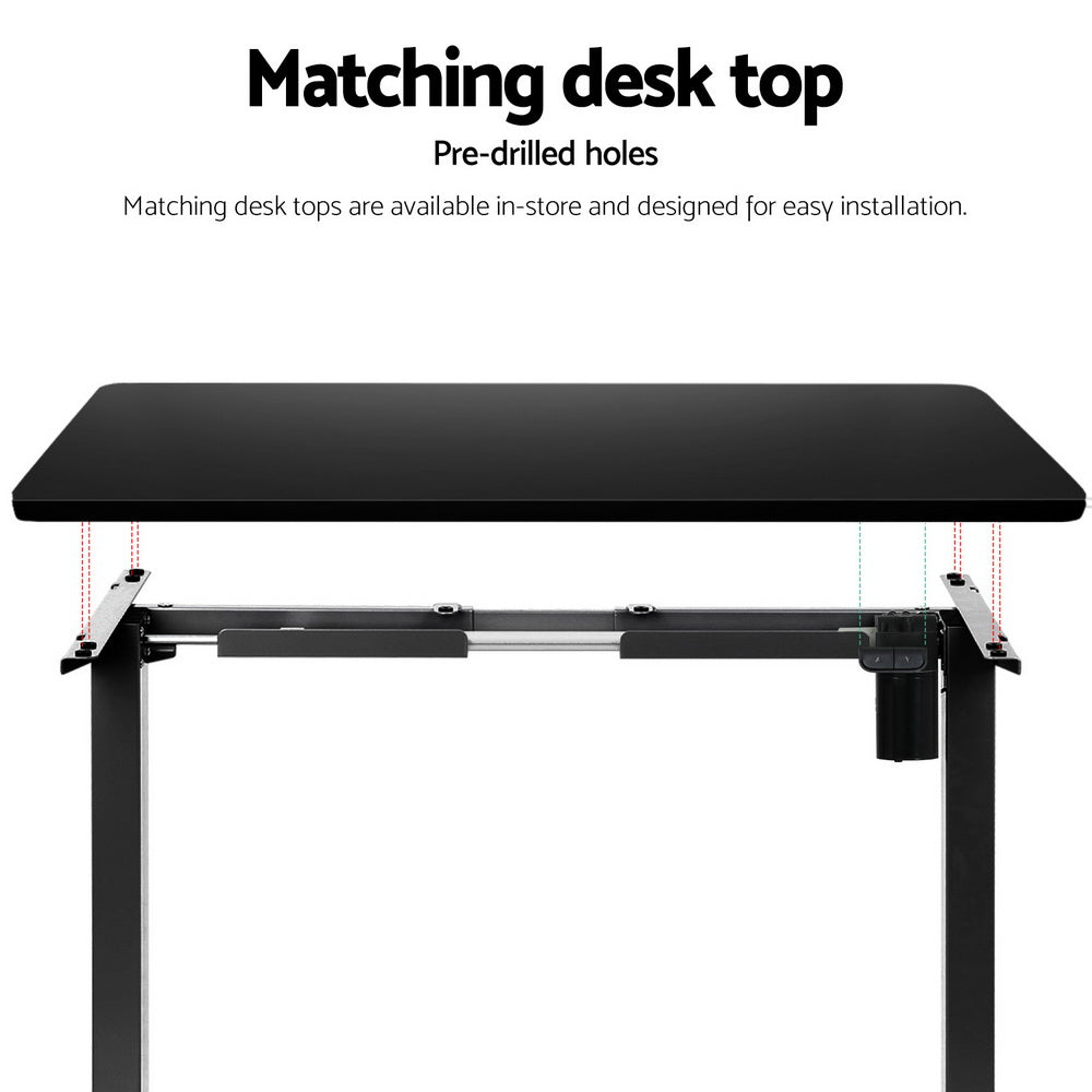 Artiss Electric Standing Desk Frame Only Height Adjustable 70KG Load Black-Office Desks-PEROZ Accessories