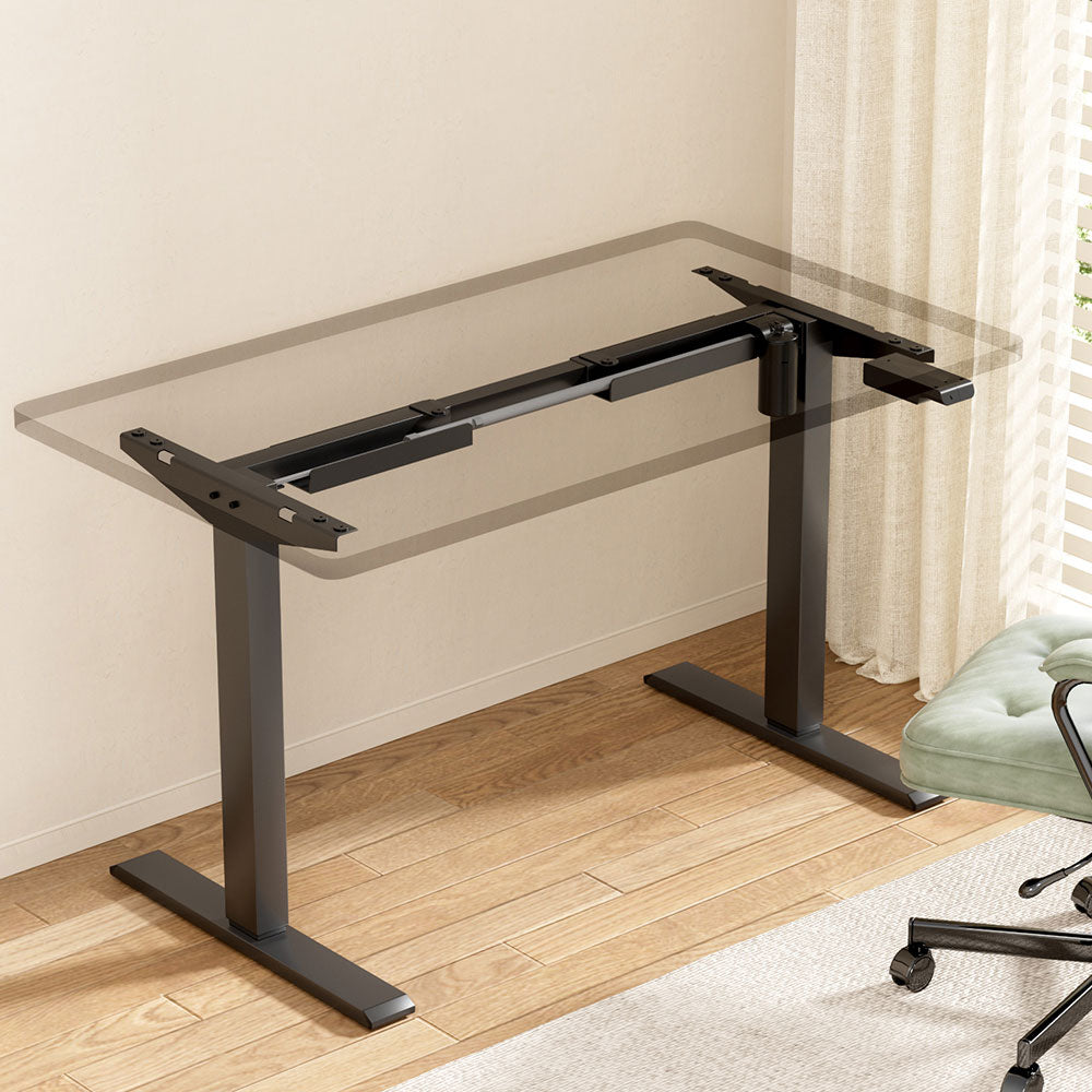 Artiss Electric Standing Desk Frame Only Height Adjustable 70KG Load Black-Office Desks-PEROZ Accessories