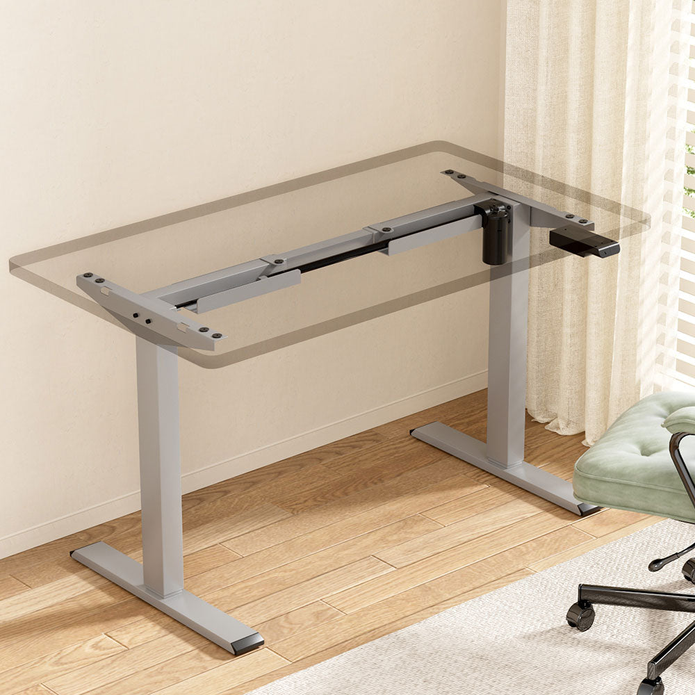 Artiss Electric Standing Desk Frame Only Height Adjustable 70KG Load Grey-Office Desks-PEROZ Accessories