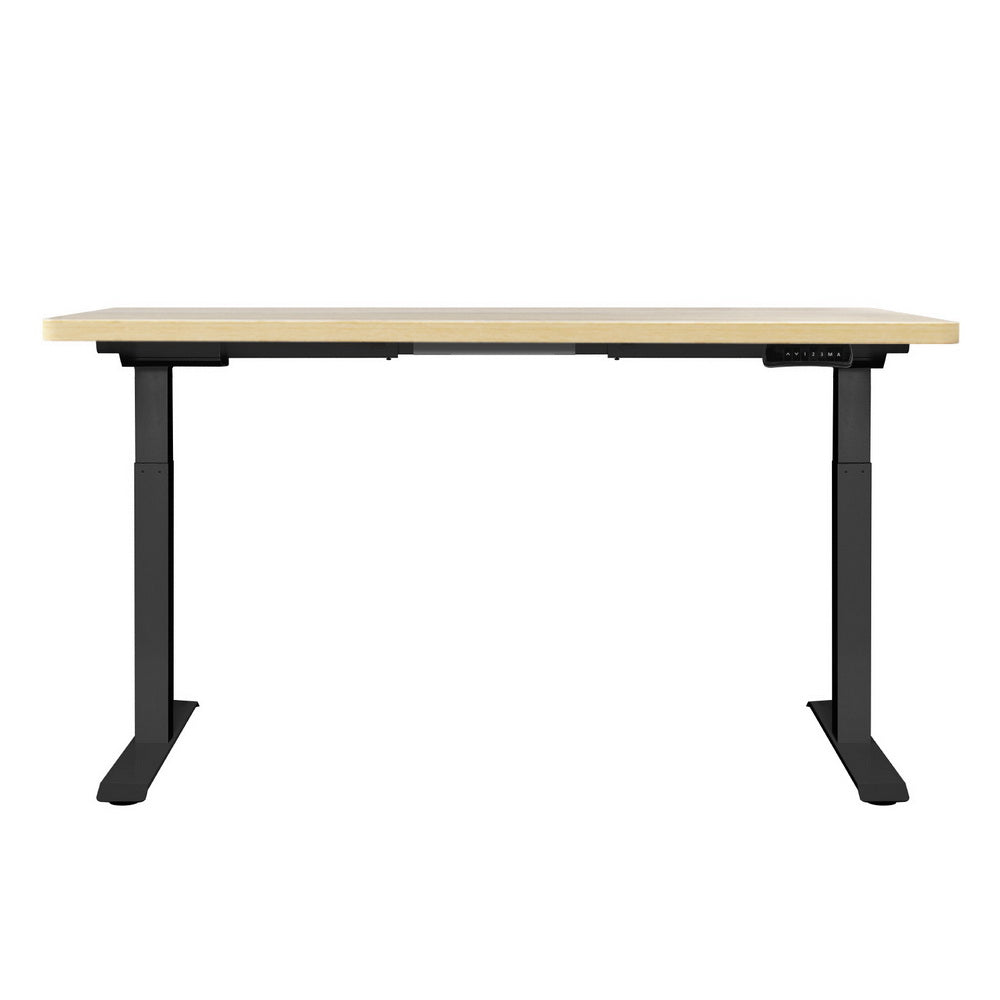 Artiss Standing Desk Motorised Dual Motor White Oak 140CM-Office Desks-PEROZ Accessories