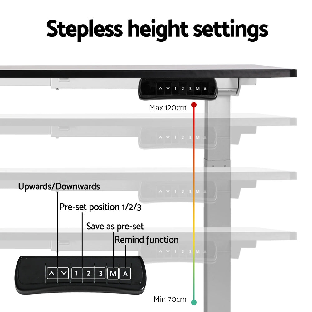 Artiss Standing Desk Frame Only Dual Motor Motorised White-Furniture > Office > Desks-PEROZ Accessories